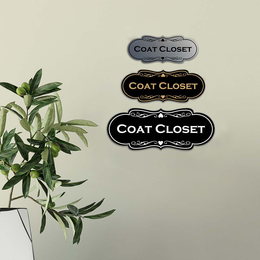 Designer Coat Closet Wall or Door Sign