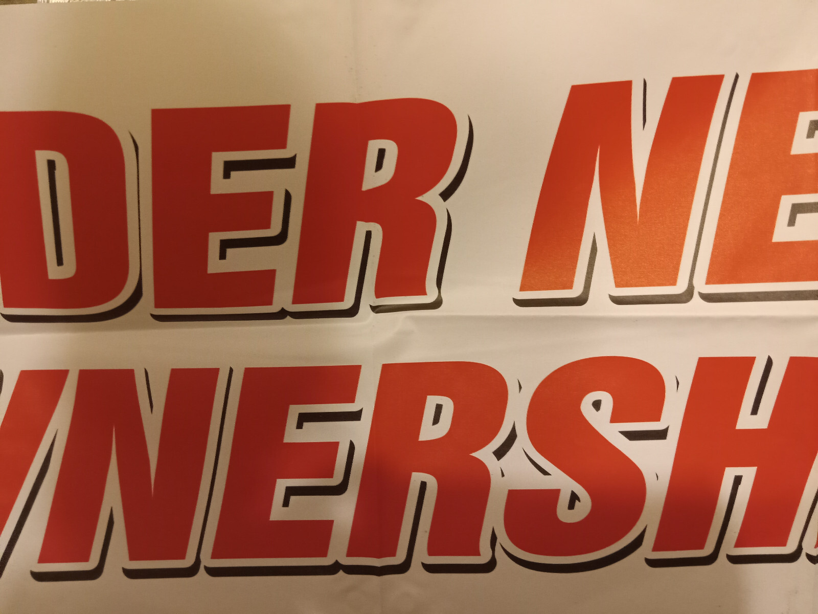 “UNDER NEW OWNERSHIP” Vinyl Banner – WINDOW HANGING SIGN FESTAPRINT 18″X48″