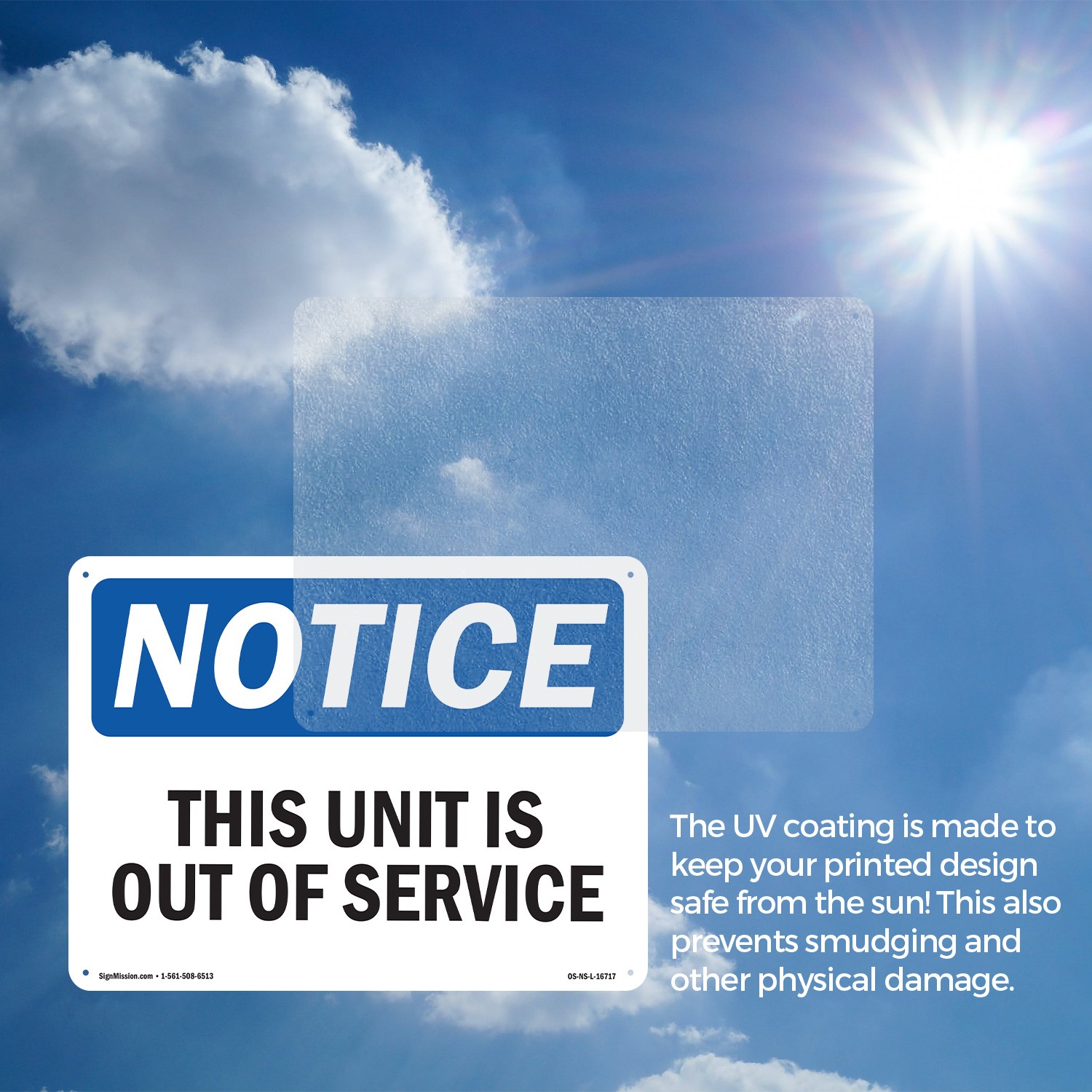 This Unit Is Out Of Service OSHA Notice Sign Metal, Plastic, Decal 5 or 10 Pack