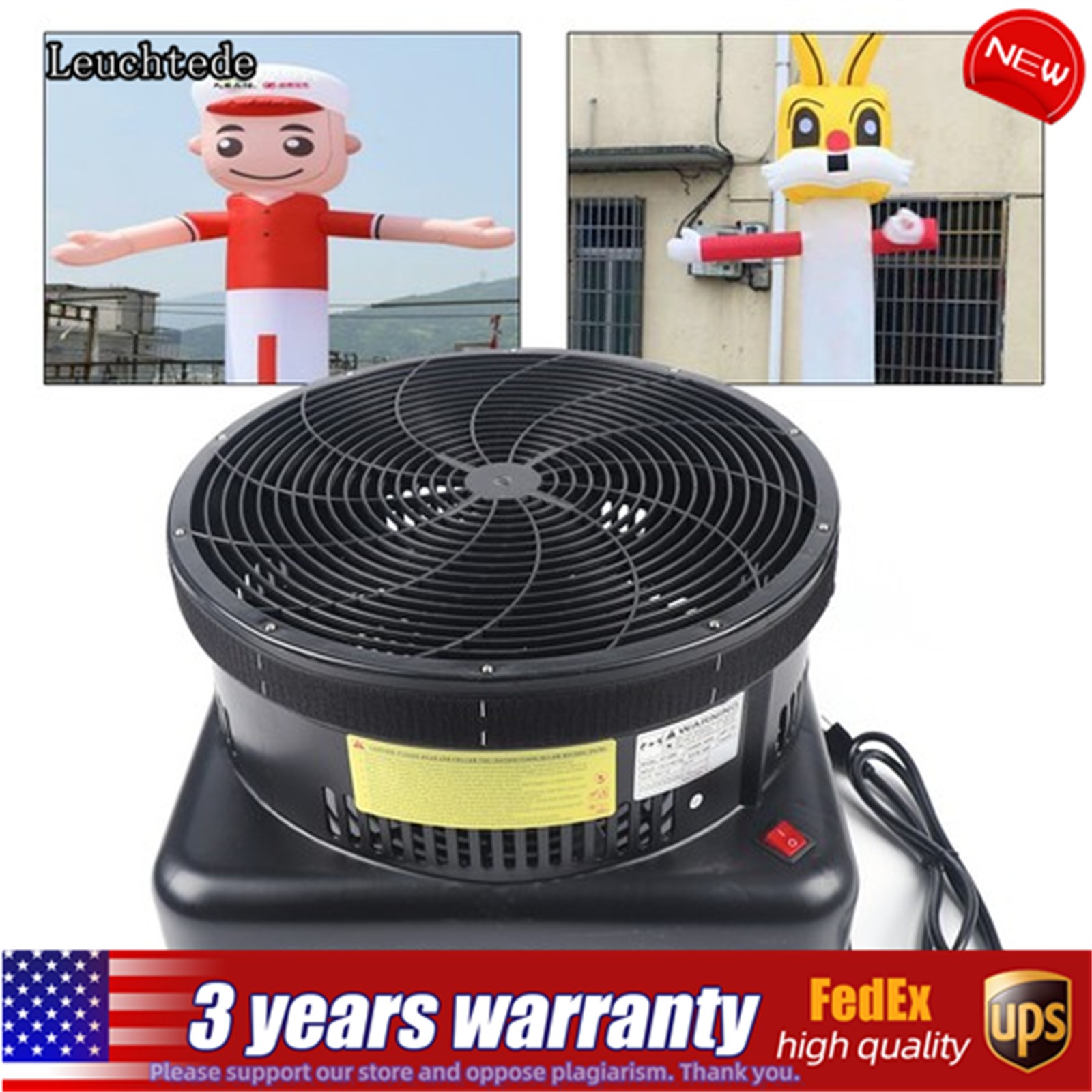 950W Air Puppet Blower Fan for Inflatable Dancer Tube Wacky Wavy Promotional Man