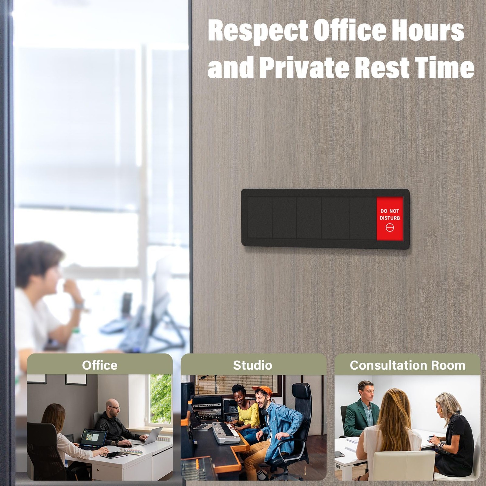 Office Door Signs 6 Options Do Not Disturb, Please Knock, In A Meeting, Out O…