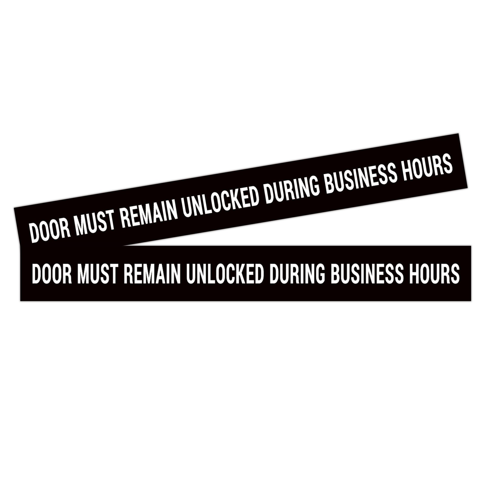 2PCS Door Must Remain Unlocked during Business Hours Sticker Sign，Self-Adhesive