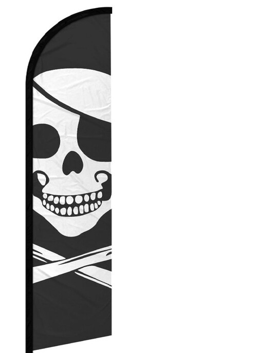 HALLOWEEN PIRATE – Windless Swooper Feather Flag 2.5×11.5 ft Tall Banner Sign kf