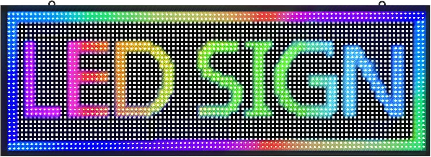 P10 Outdoor LED Sign 39×14 Programmable Scrolling Full Color WiFi Display Board