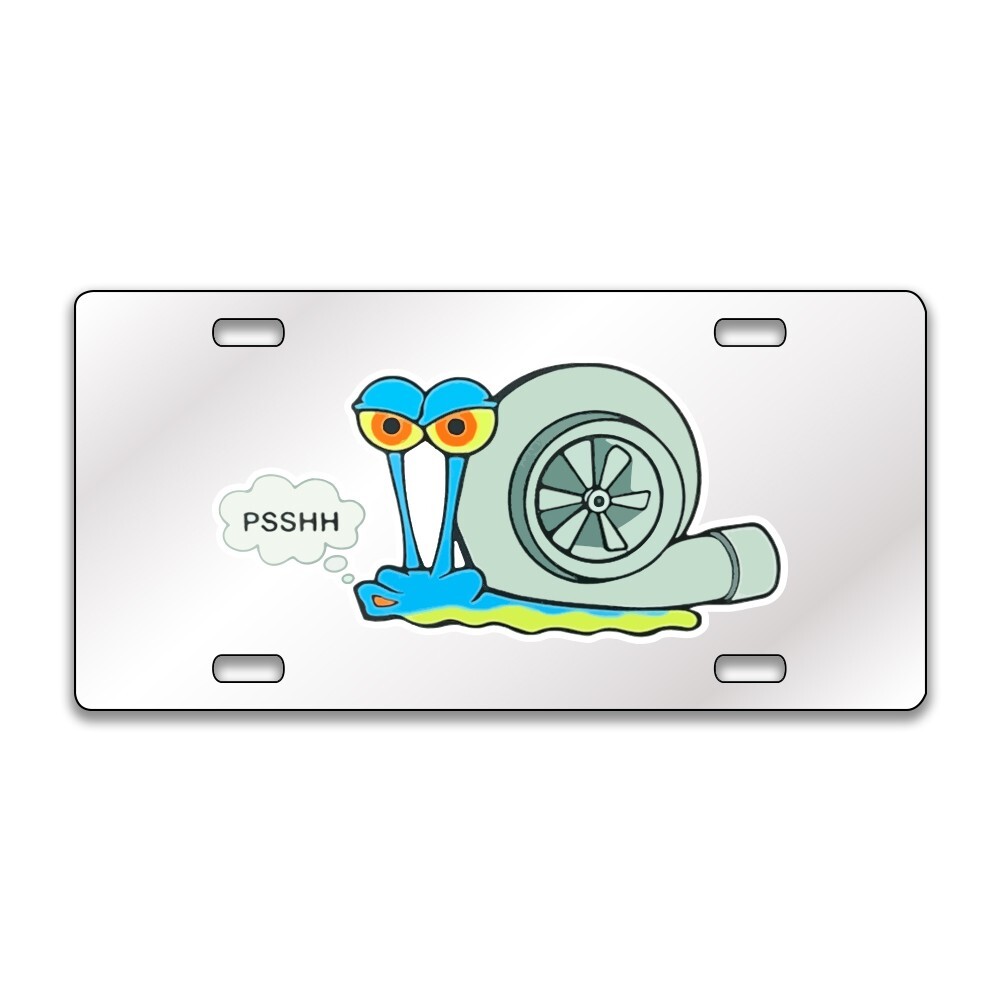 Psshh Gary the Snail Funny Chrome or Black Acrylic License Plate CUSTOM LP0236