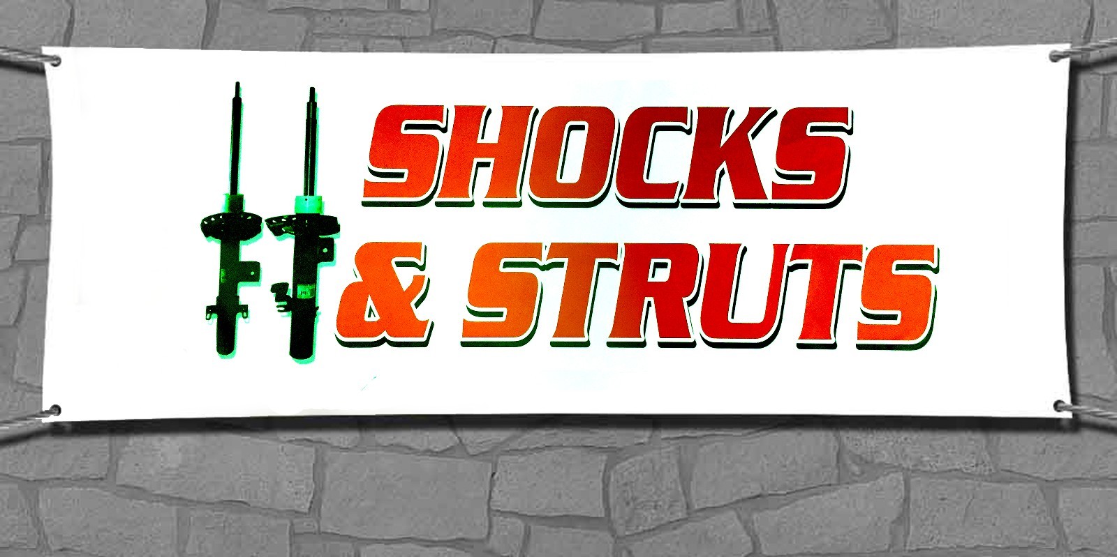 Shocks & Struts Business Advertising Banner Flag Sign Size (18″x48) & (24″x72″)