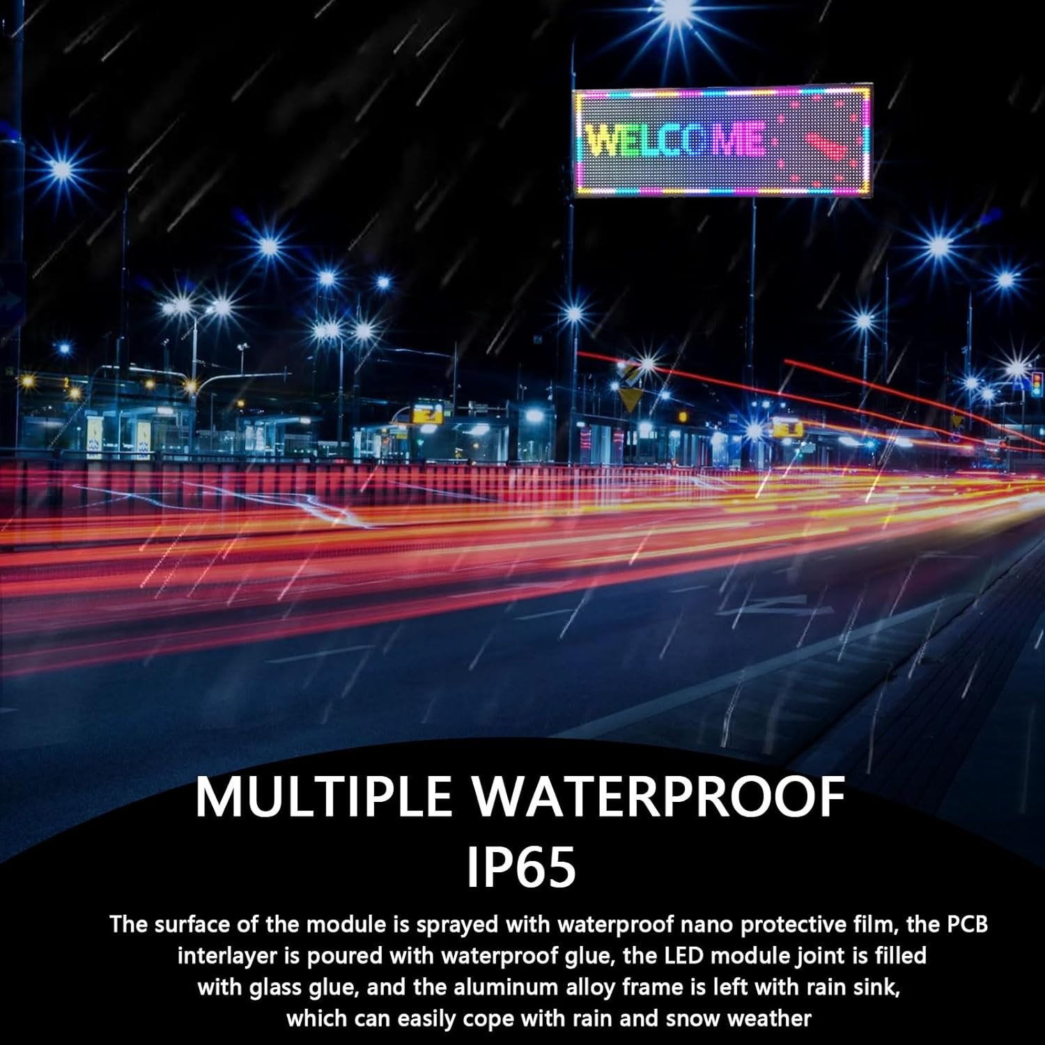P10 Outdoor Full Color LED Signs WIFI Control with High Brightness Scrolling Led