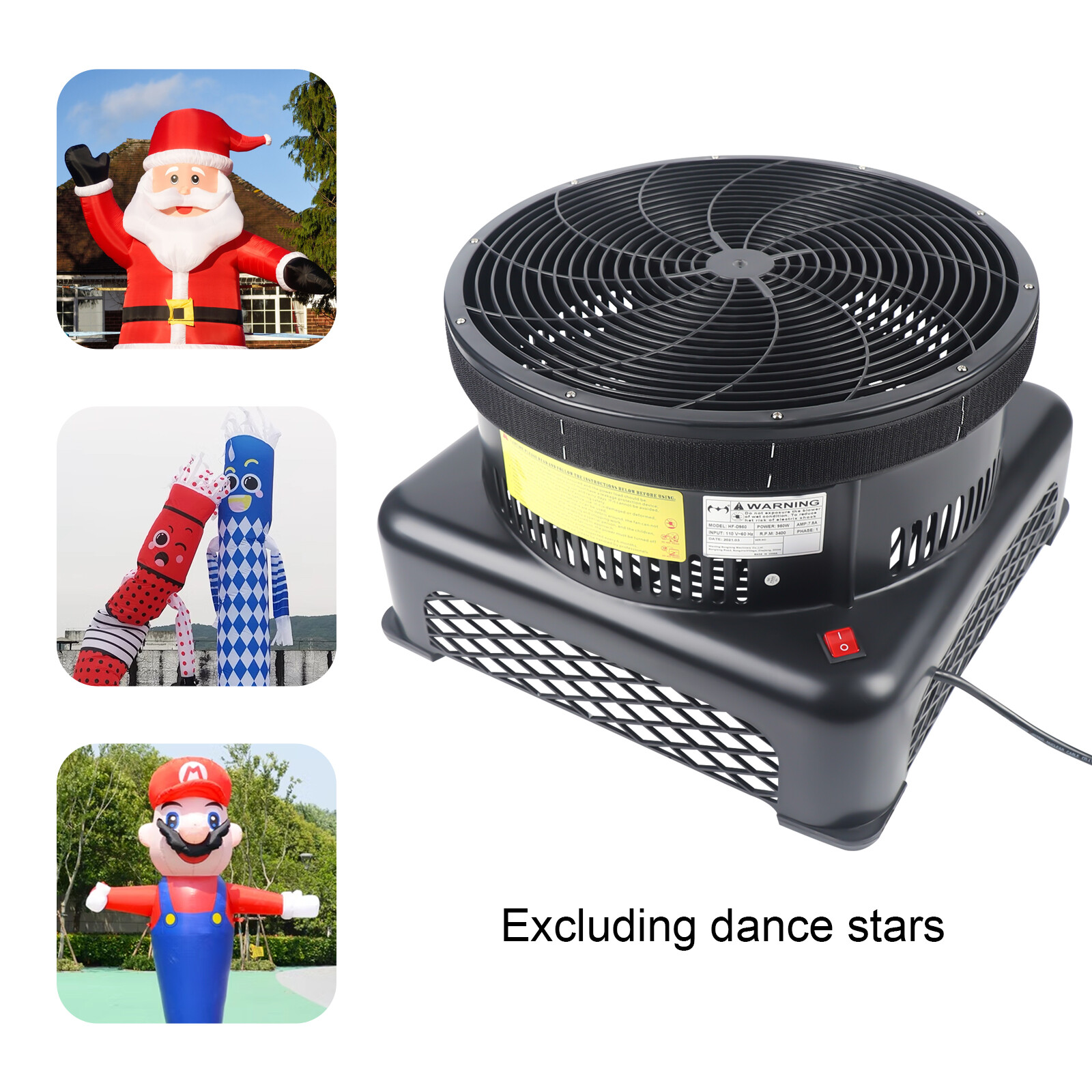 HDF-950 950W 17.7″ Air Blower for Inflatable Wind Dancer Tube Man 110V