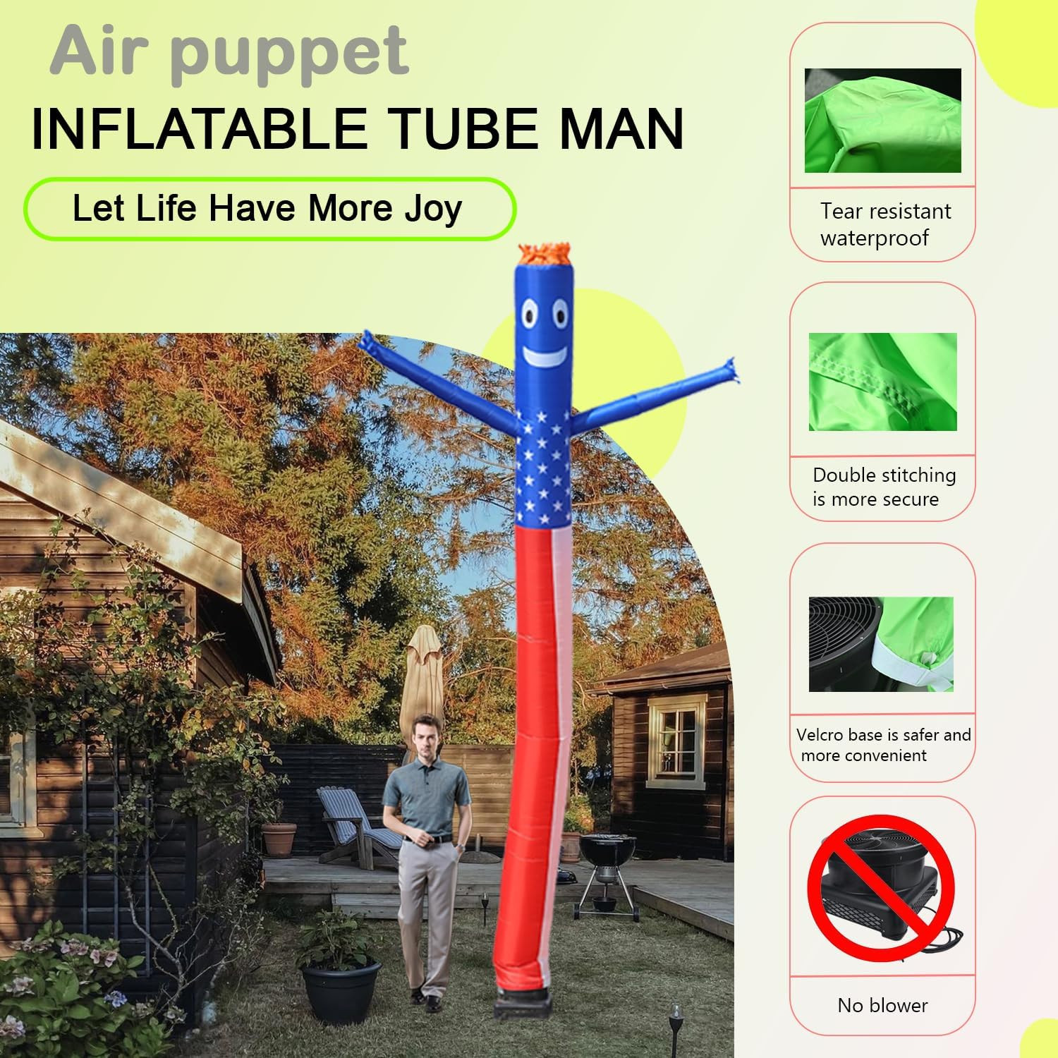 20FT Inflatable Tube Man for 18” Blower (Blowers Not Included) Air Puppet Dance
