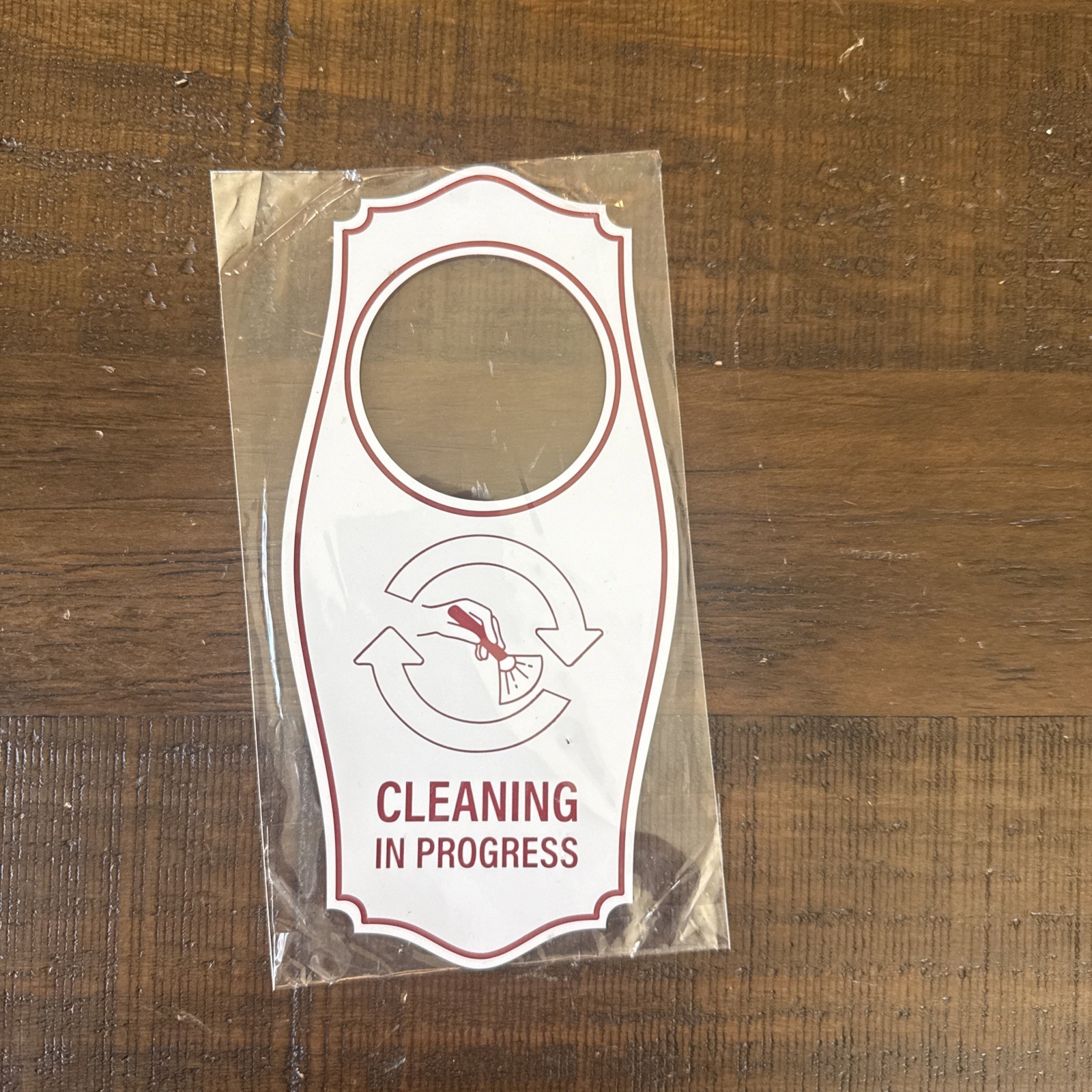Signs ByLITA Cleaning in Progress Door Hanger – White Red, 4″ x 8″