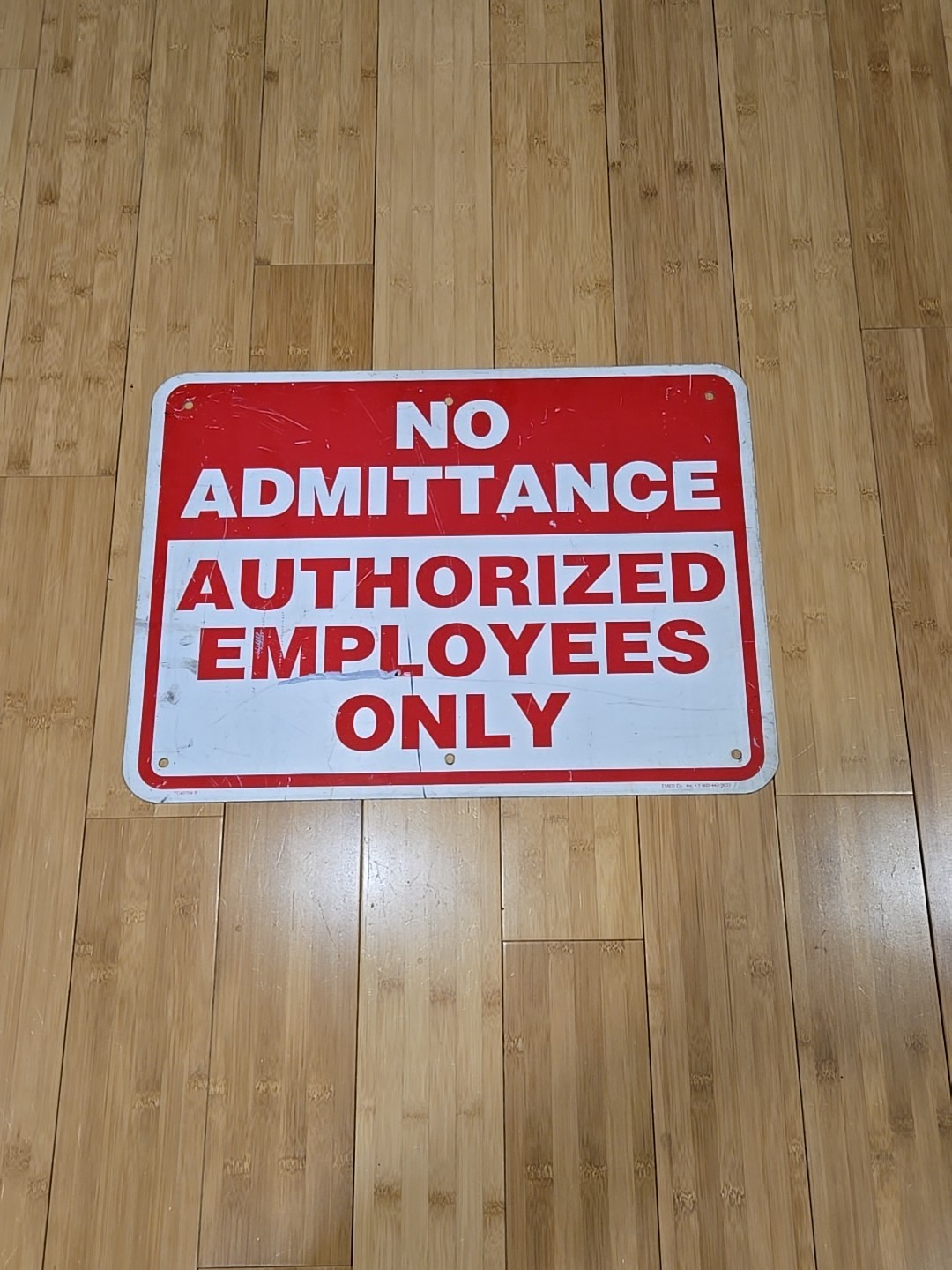 Vintage Metal Sign No Admittance Authorized Employees Only 2ft X 18 Inches