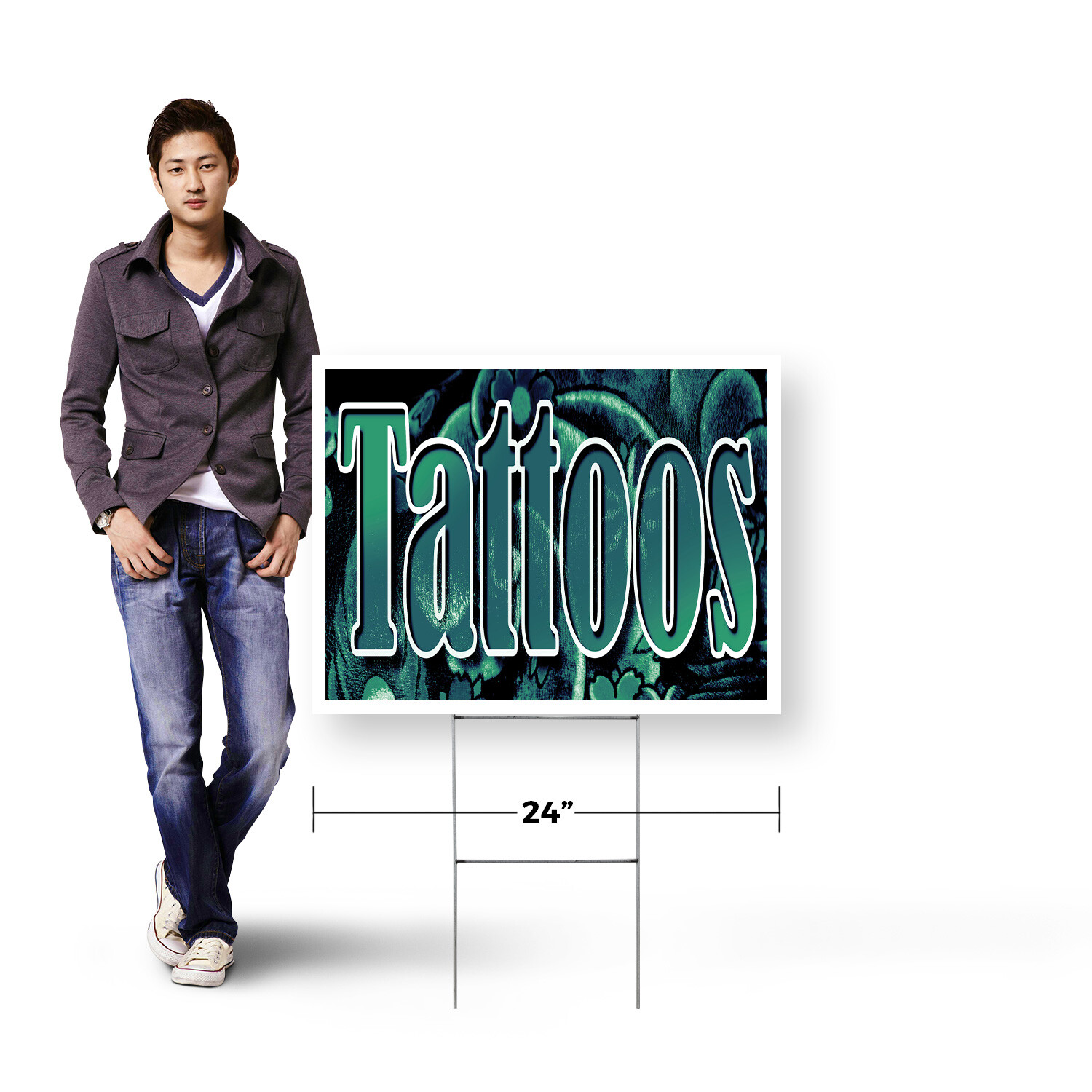 Tattoos Yard Sign Professional Services, Artistic Designs, Clear Messaging