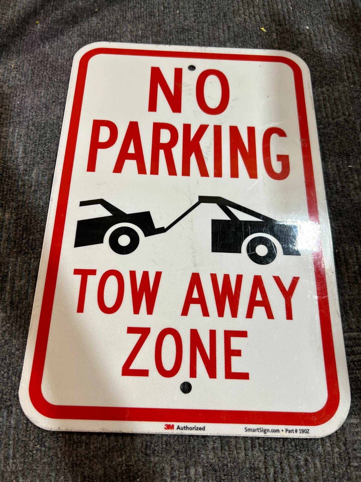 (QTY 3) SmartSign No Parking Tow Away Zone Sign 190Z 3M Engineer Grade Aluminum