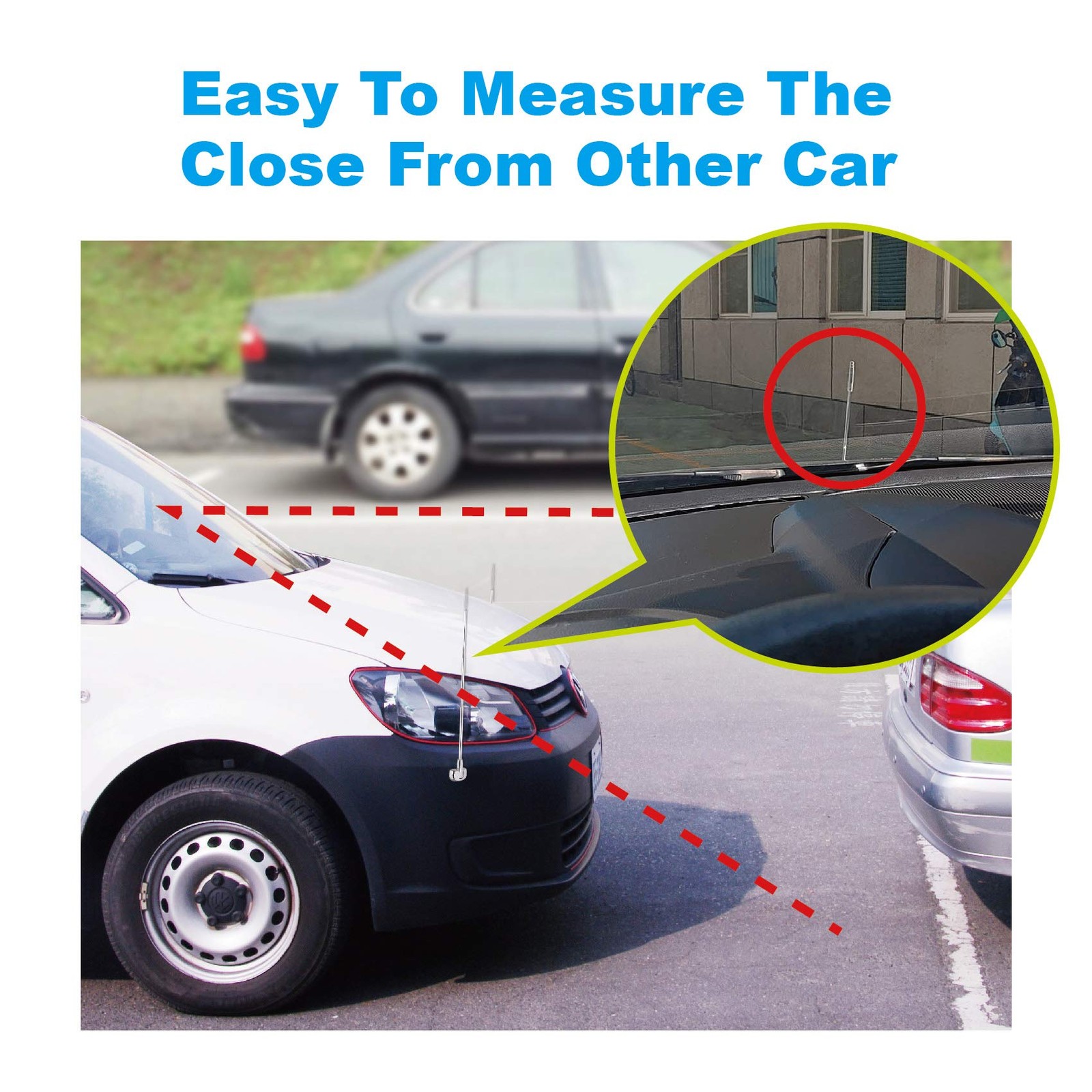 Car Bumper Corner Antenna Pole Adjustable Chrome Poles Set 11x2x1.5 in 2 Pk