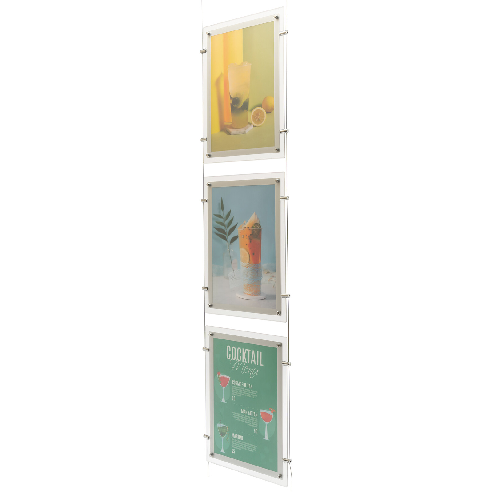3PCS A3 Real Estate Window Hanging Led Backlit Picture Frame Display Sign Holder