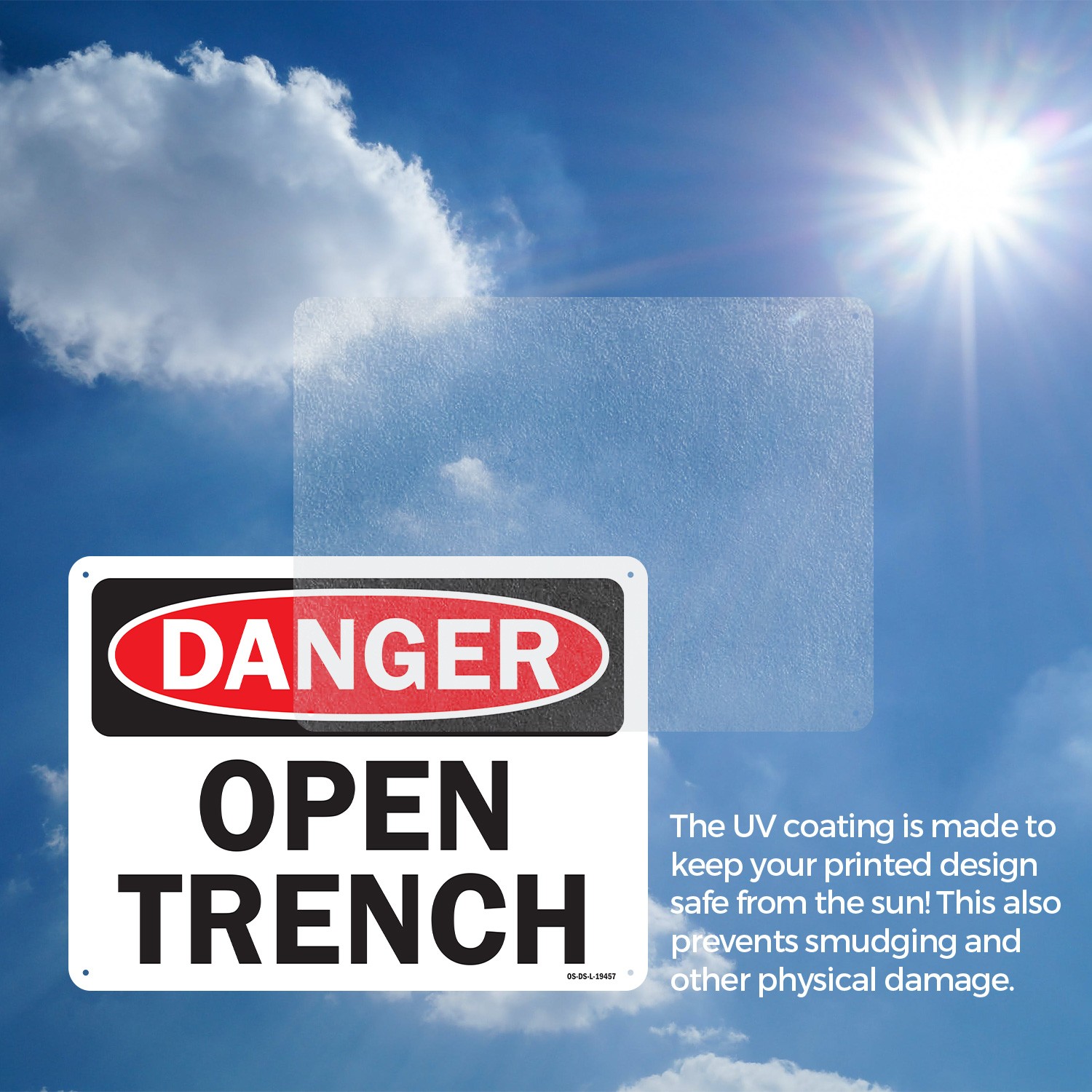 Open Trench OSHA Danger Sign Metal, Plastic, Or Decal – 5 or 10 Pack