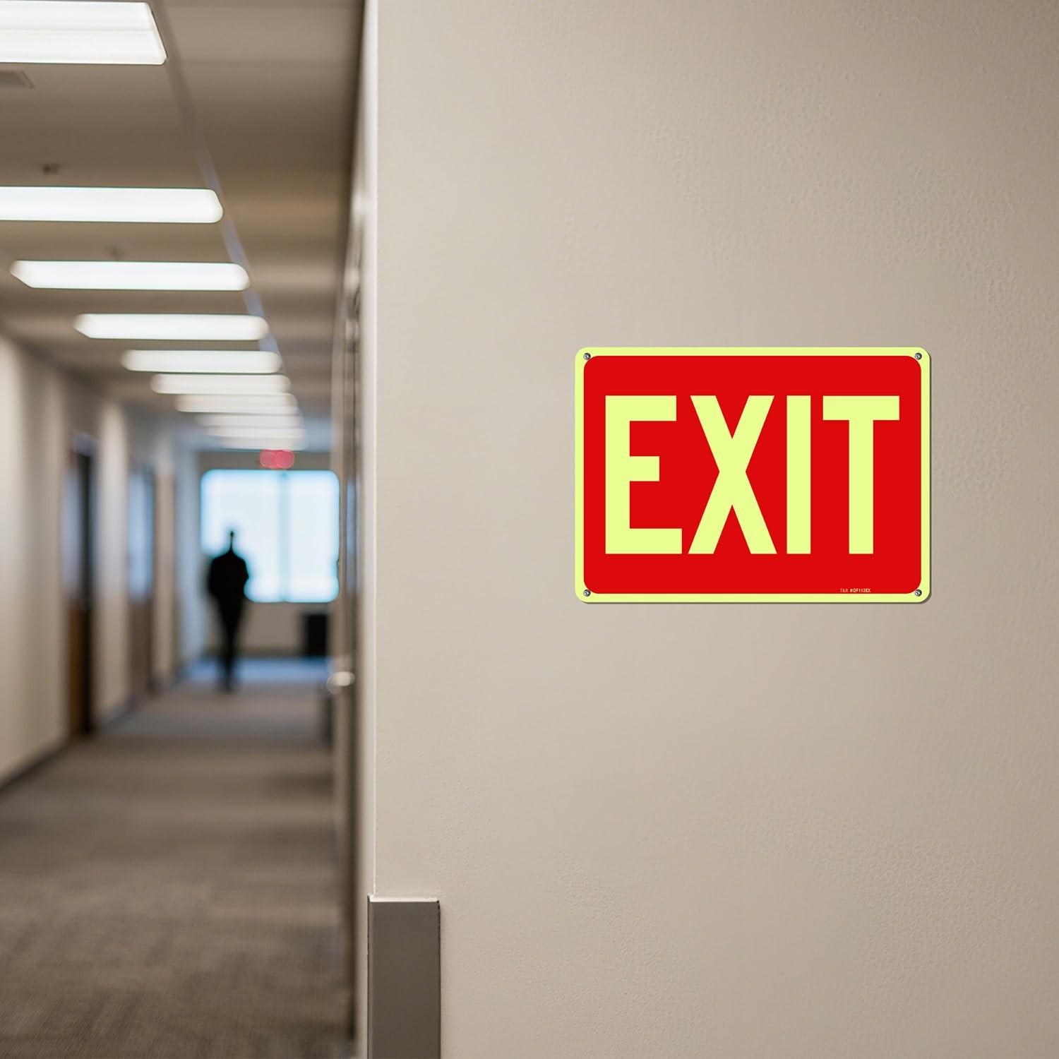 Exit Sign – 2 Pack – 10 x 7 Inches Rust Free .040 Aluminum Glow-In-The-Dark -…
