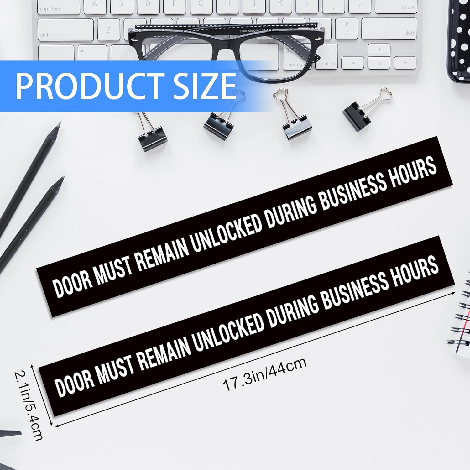 2PCS Door Must Remain Unlocked during Business Hours Sticker Sign，Self-Adhesive