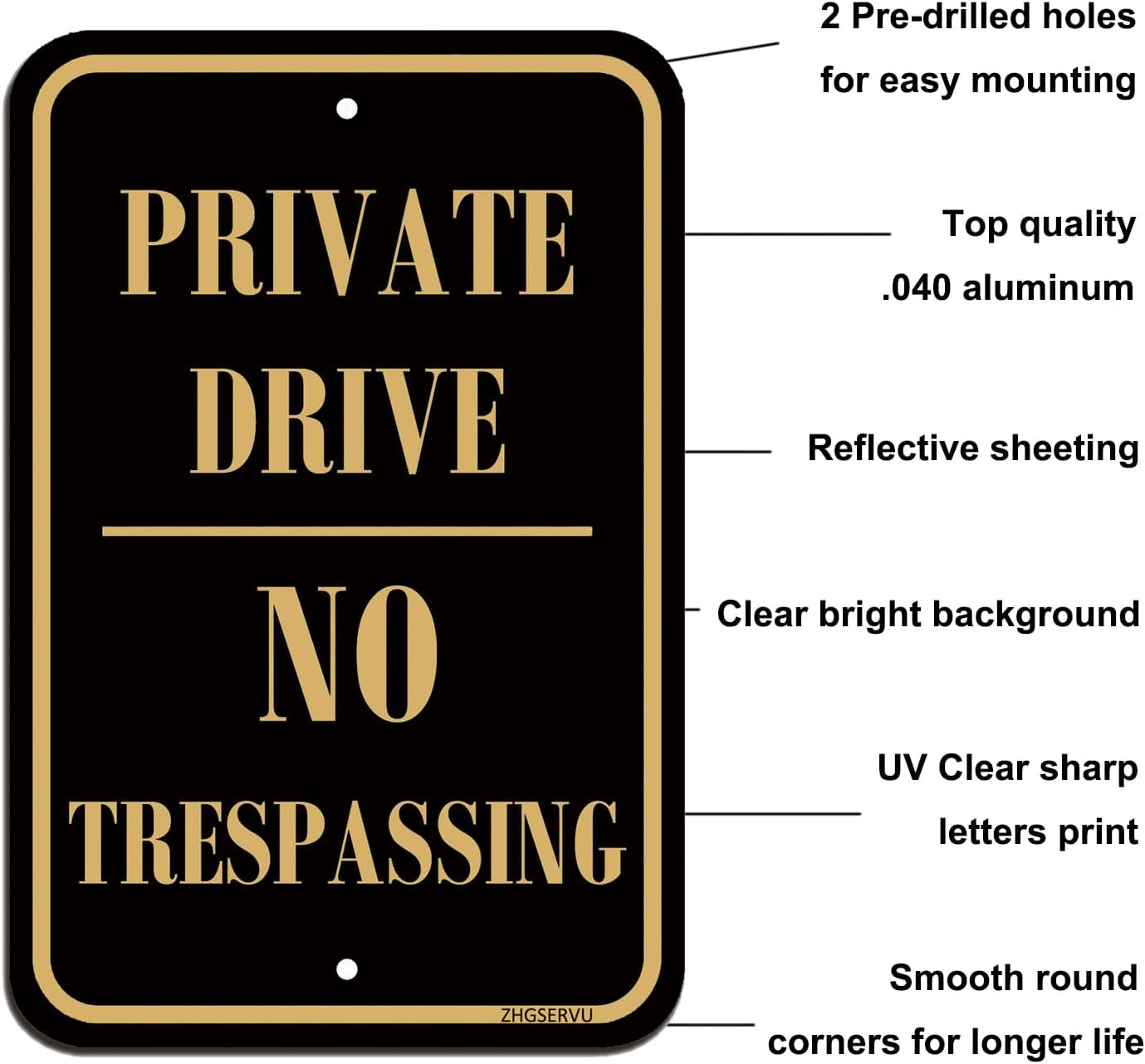Private Drive No Trespassing Signs 2 Pack 12 X 18 Inches Private Driveway Sign R