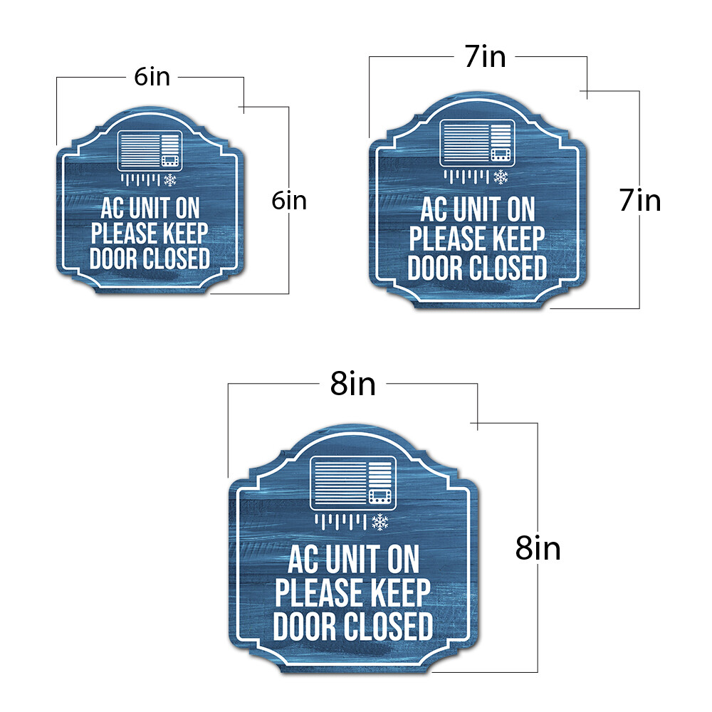 Heritage Plus AC Unit On Please Keep Door Closed Wall or Door Sign