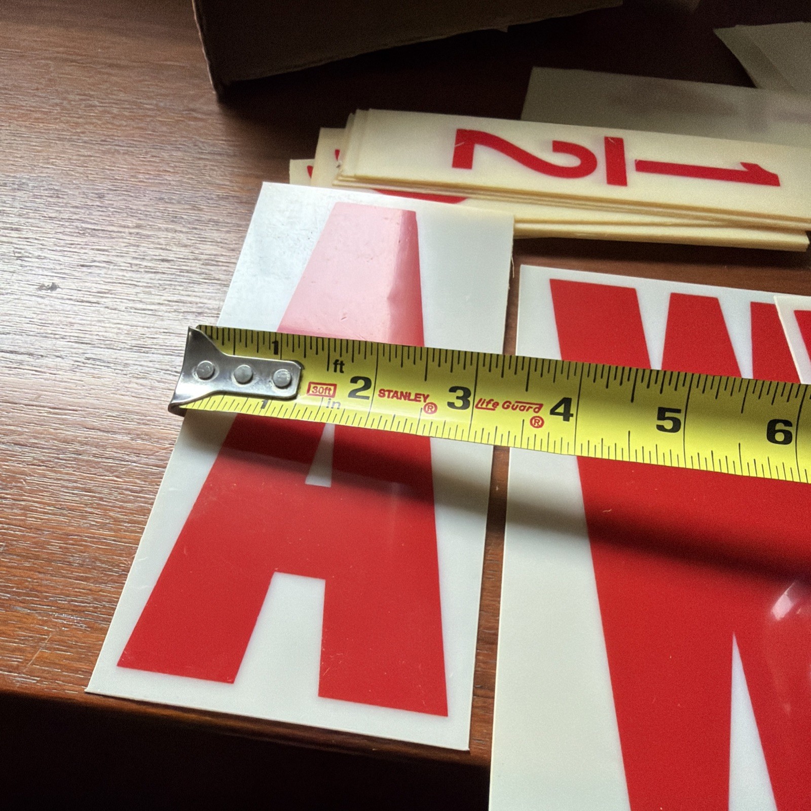 Vintage Red On White Plastic Marquee Letters Numbers Symbols 6 X 3