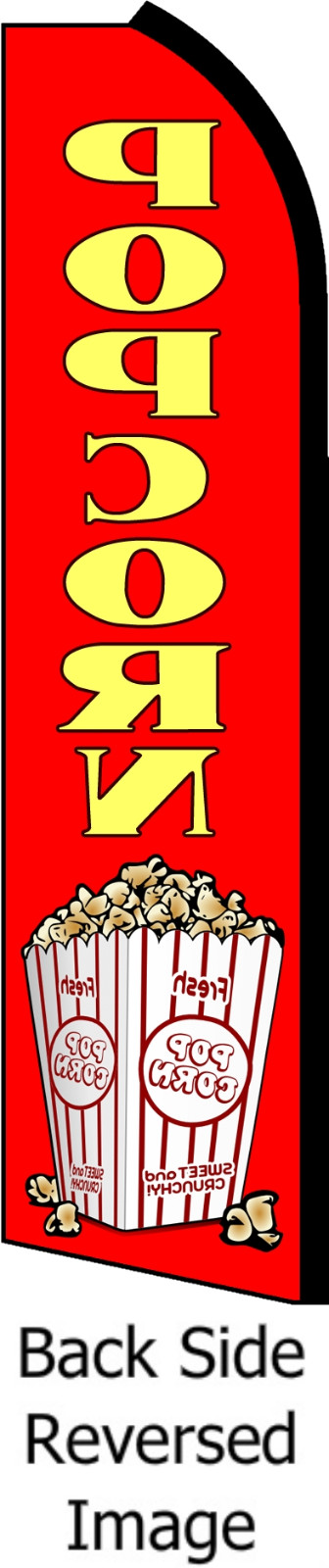 POPCORN FLUTTER FLAG Food Concession Advertising Sign Feather Swooper Banner