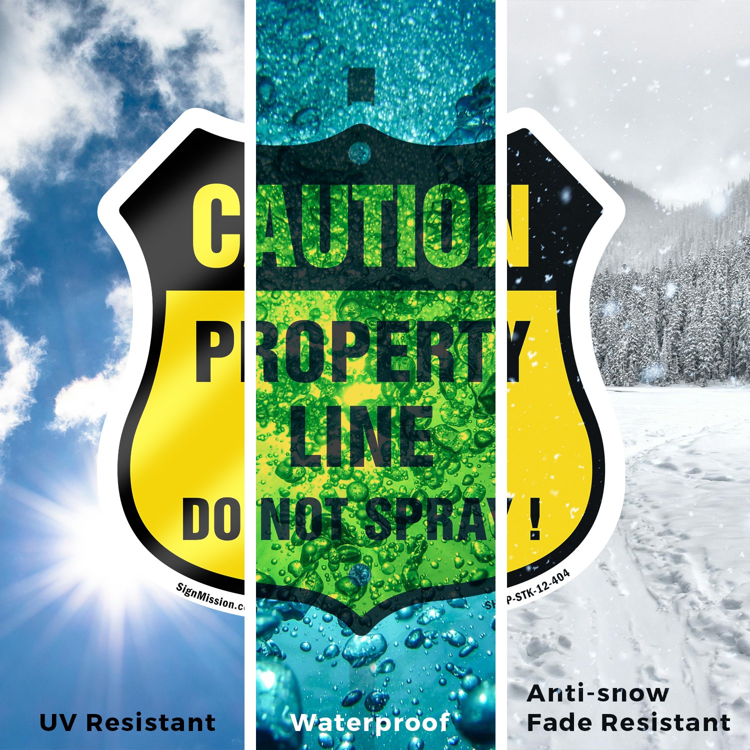 No Spray Shield Sign Caution Property Line Do Not Spray Shield Sign With Stake