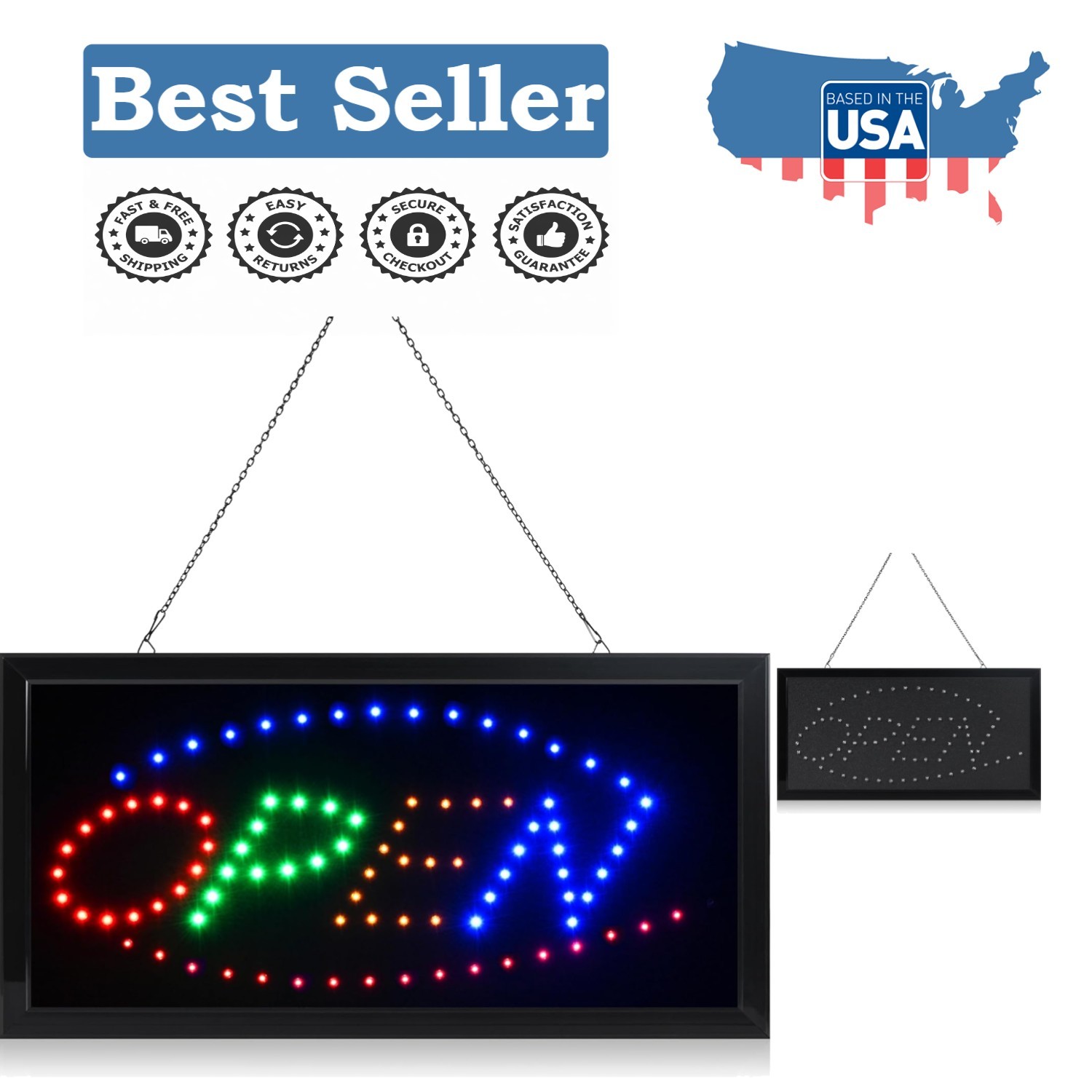 LED Neon Open Sign with Animation – Bright & Eye-catching 19×10 Inches