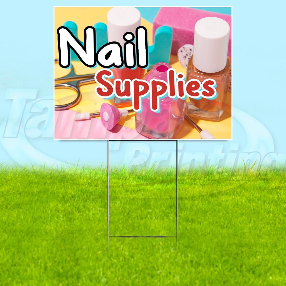 NAIL SUPPLIES 18×24 Yard Sign Fashion Plastic Corrugated WITH STAKE USA YS08101