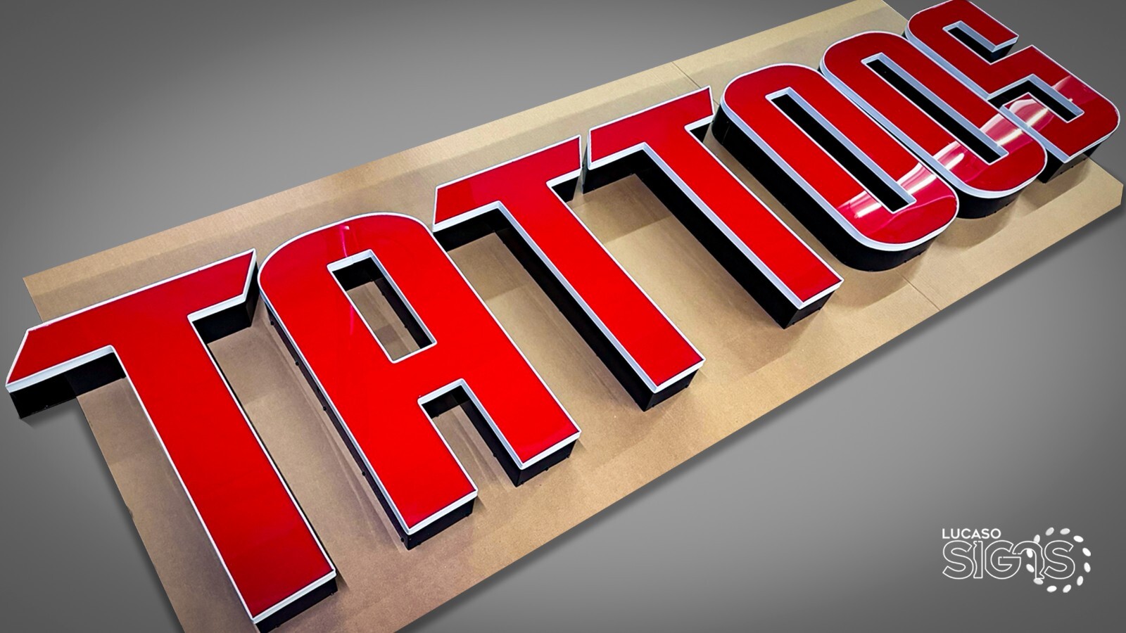 TATTOO Storefront Sign Outdoor LED Illuminated custom sizes and font style