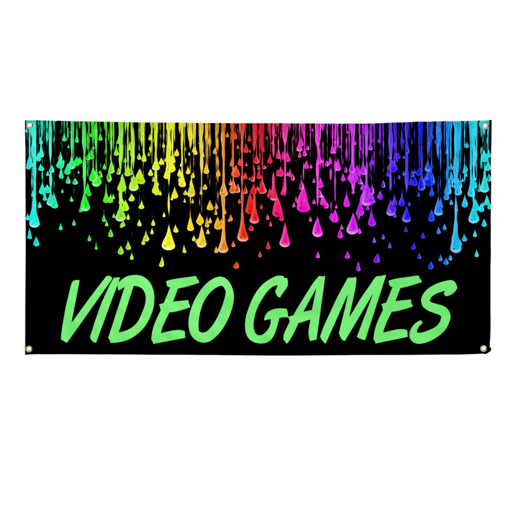 Vinyl Banner Multiple Sizes Video Games B Weatherproof Industrial Yard Signs