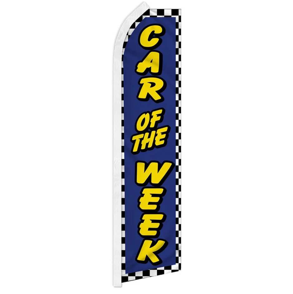 Car of the Week Blue Swooper Flutter Feather Advertising Auto Dealership Flag
