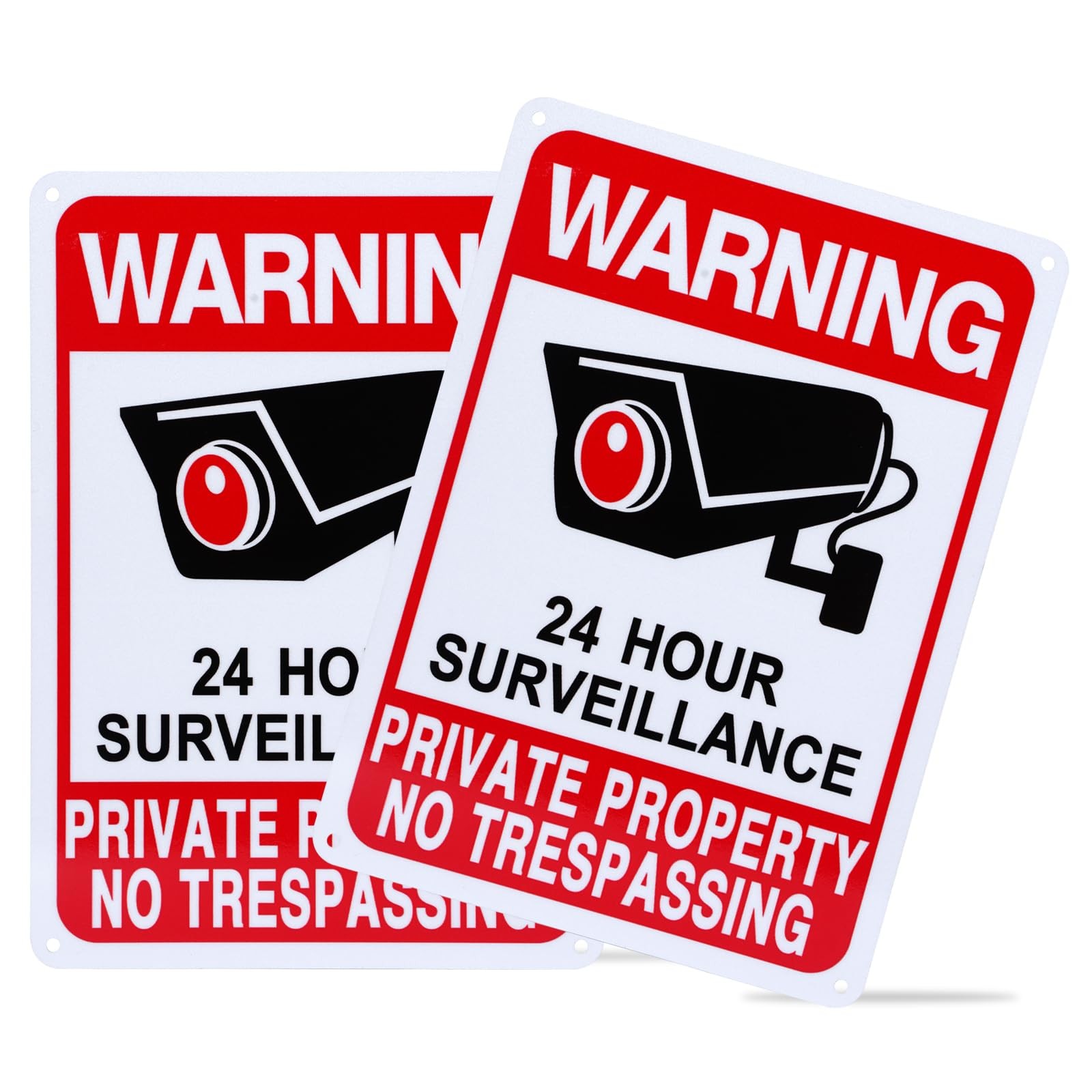 2-Pack Private Property Video Surveillance Signs, 2025 Version, 10 x 7 Inches