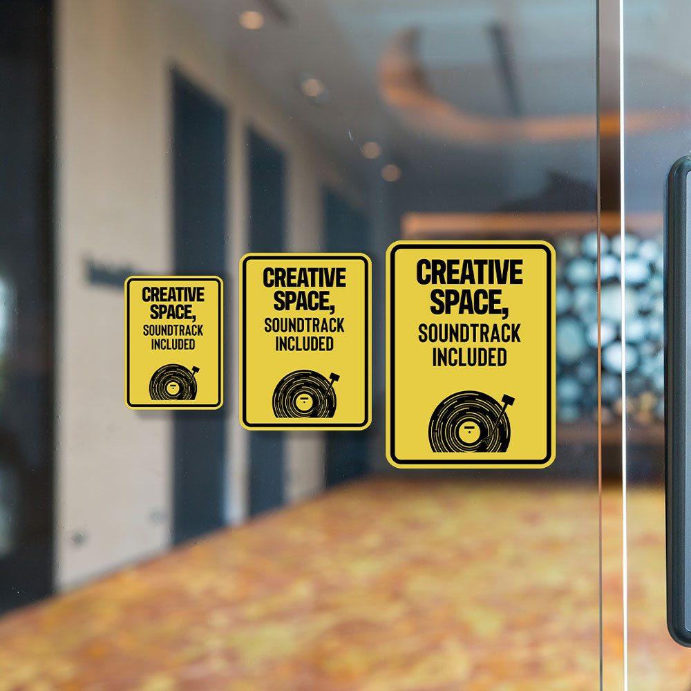 Portrait Round Plus Creative Space, Soundtrack Include Wall or Door Sign