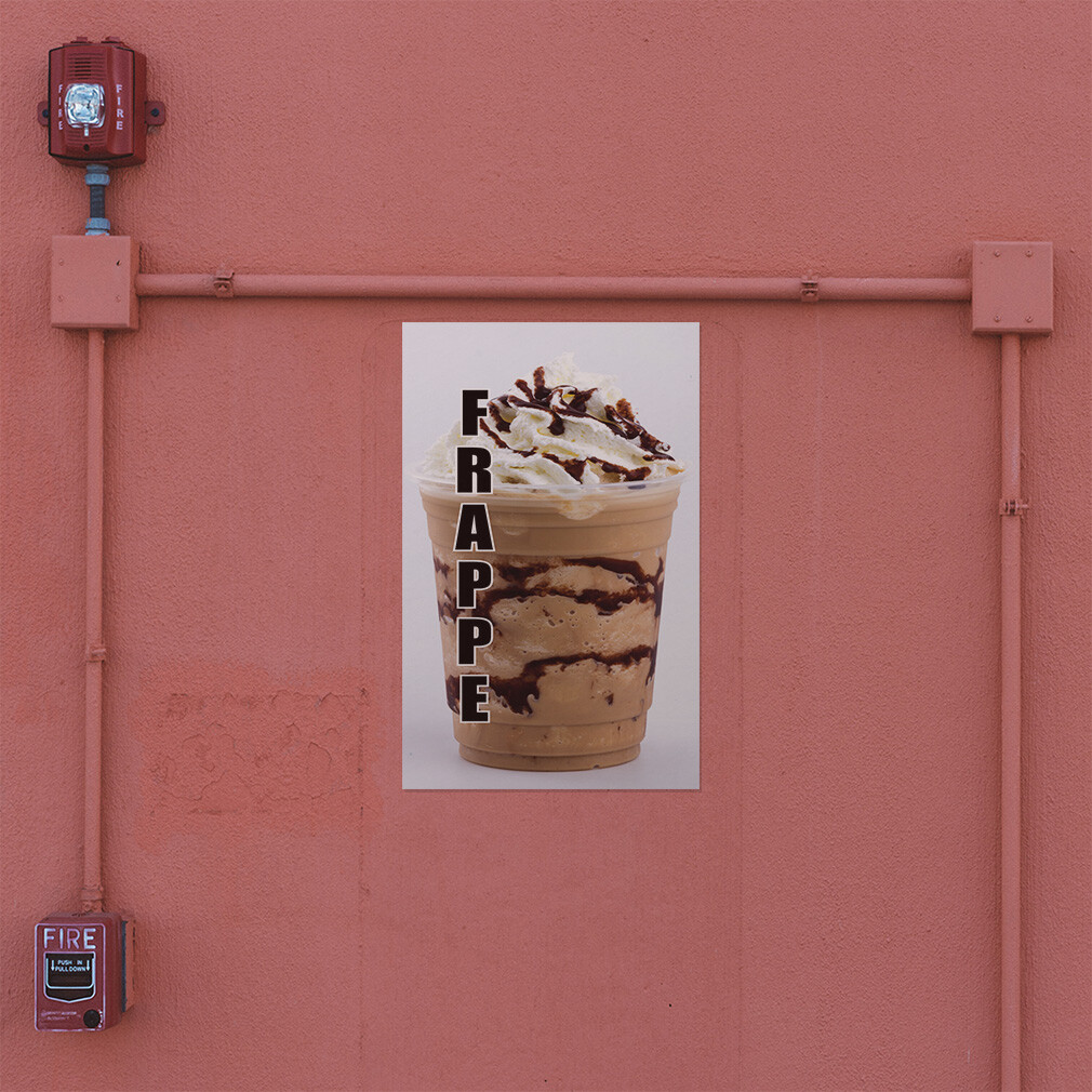 Door Decals Vertical Vinyl Stickers Frappe Restaurant Food Bar Industrial Vinyl