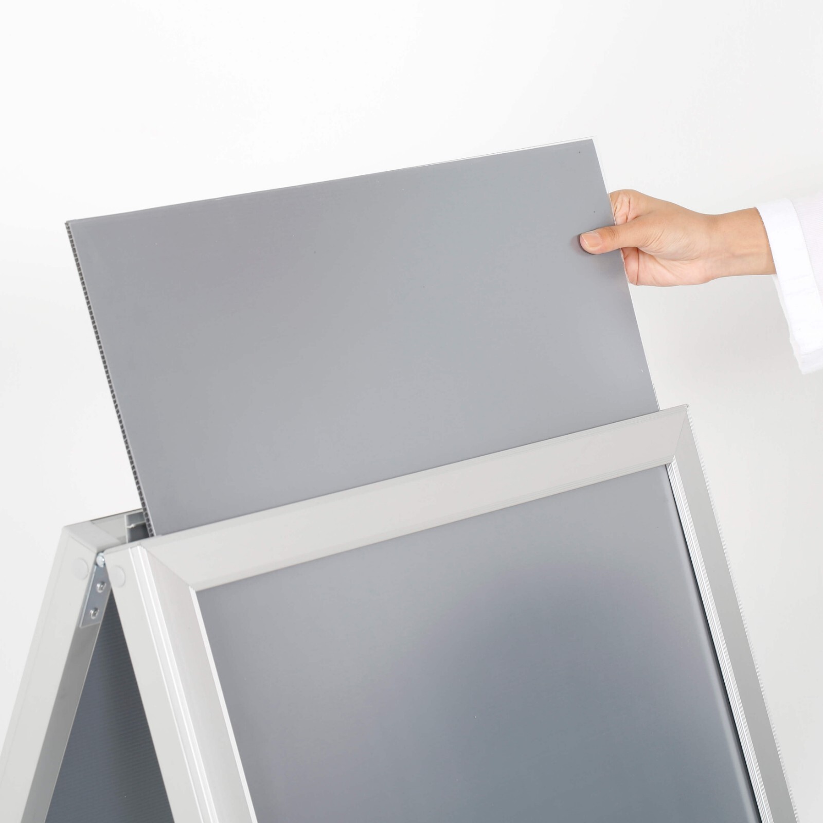Sandwich Board 24×36 Inches Slide-in A Frame Double Sided Aluminum Silver