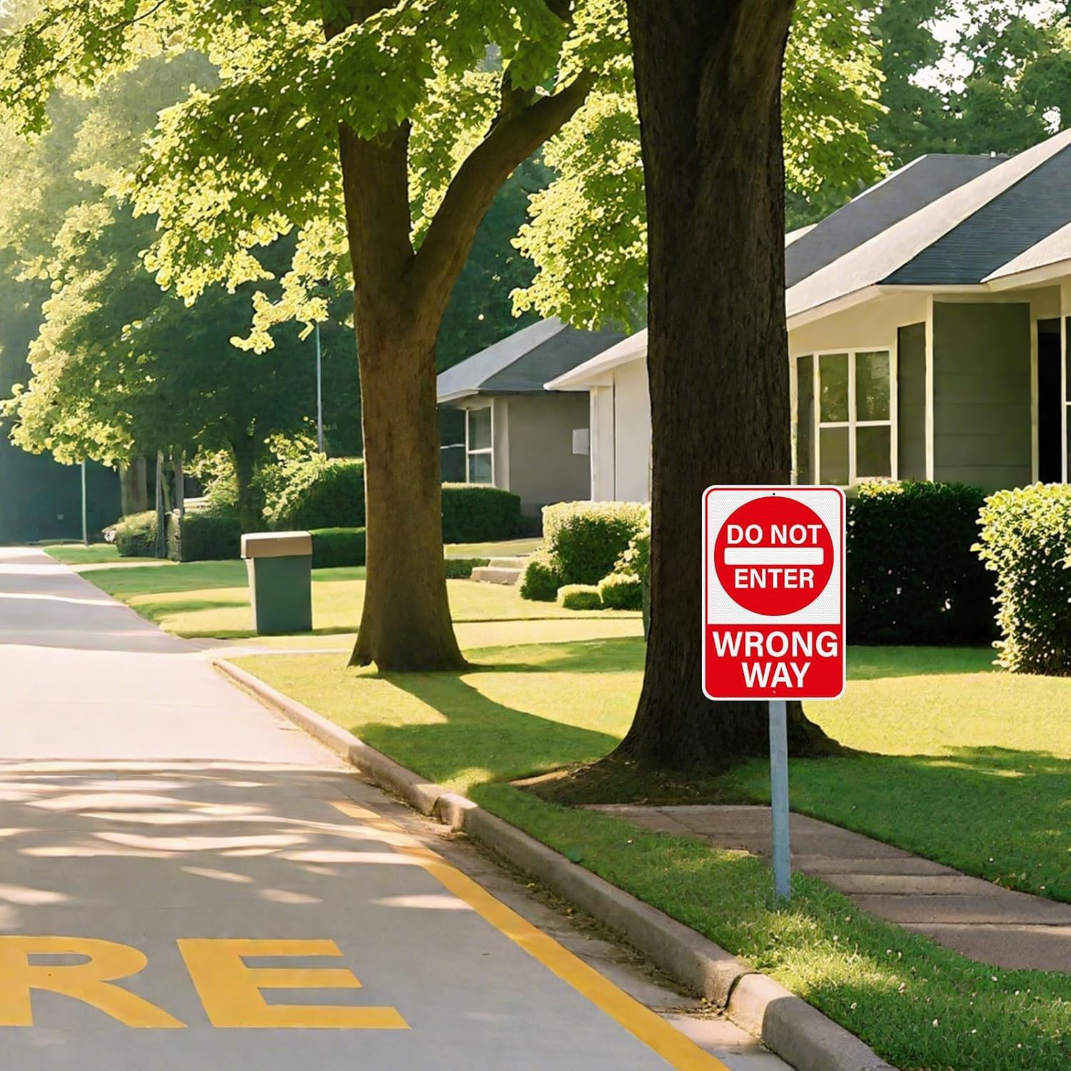 2 Pack Do Not Enter Wrong Way Sign 18 × 12 Inches Reflective Waterproof Fade Res