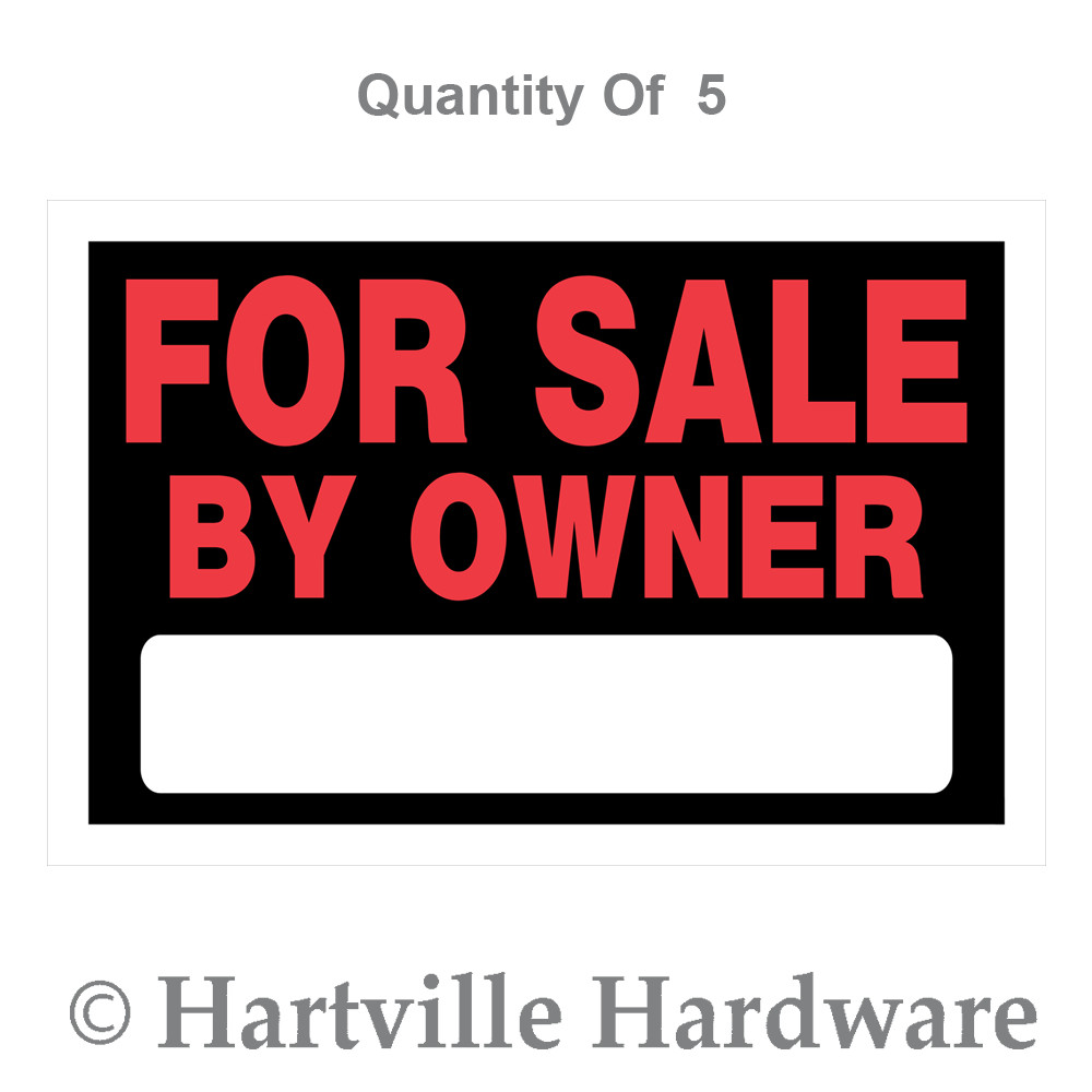 Hillman Black & Red For Sale By Owner Sign, 8 in. x 12 in. 5-Pack