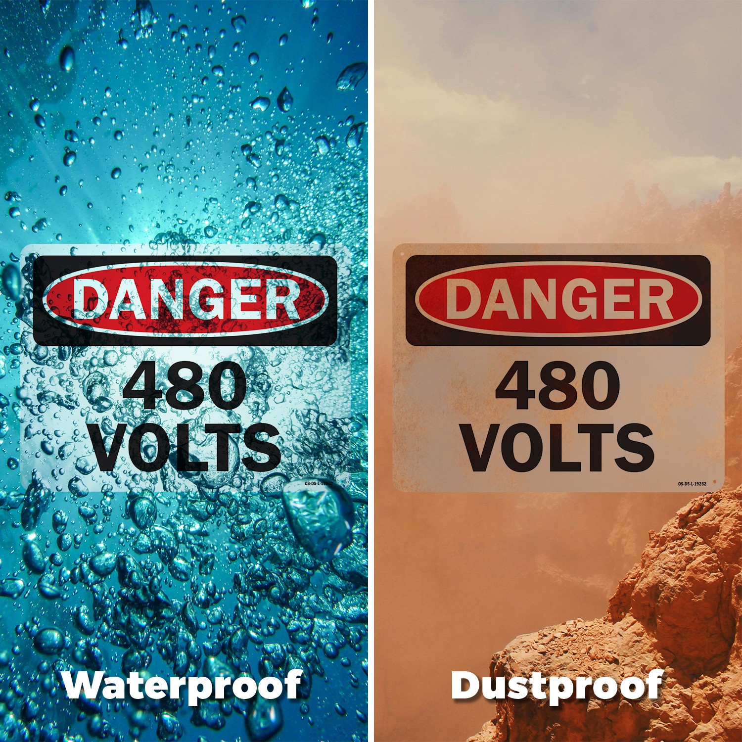 480 Volts OSHA Danger Sign Metal, Plastic, Or Decal – 5 or 10 Pack