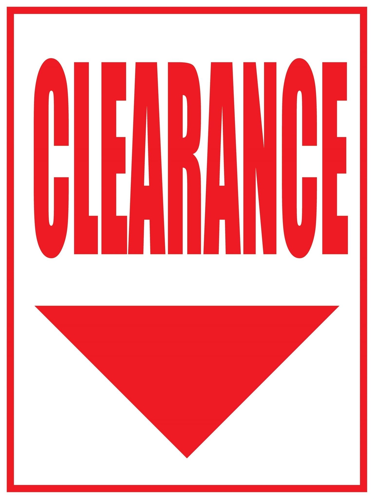 Clearance Red/White | Retail Window Display Signs | 18″W x 24″H