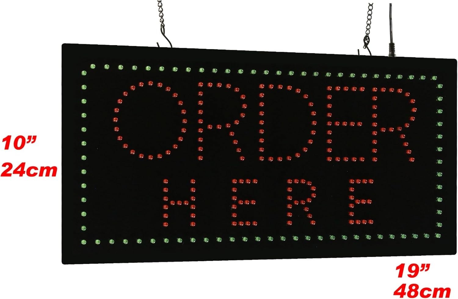 Order Here Sign, 19″x10″, 48x24cm, , LED, Neon, Florescent, Signage, Signboar…