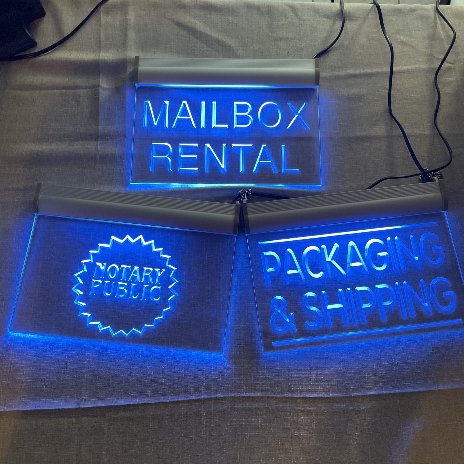 Lot Of 3 acrylic Lighted wall signs..Not Neon, see Description.