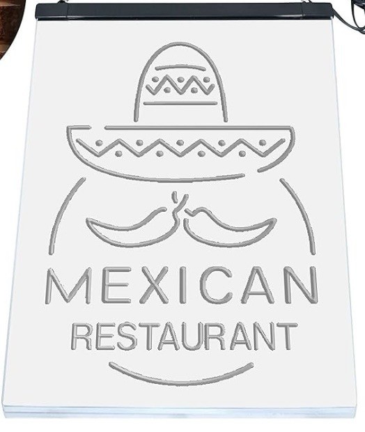 Mexican Restaurant Sign 8.5 “X 12” No Power Cord