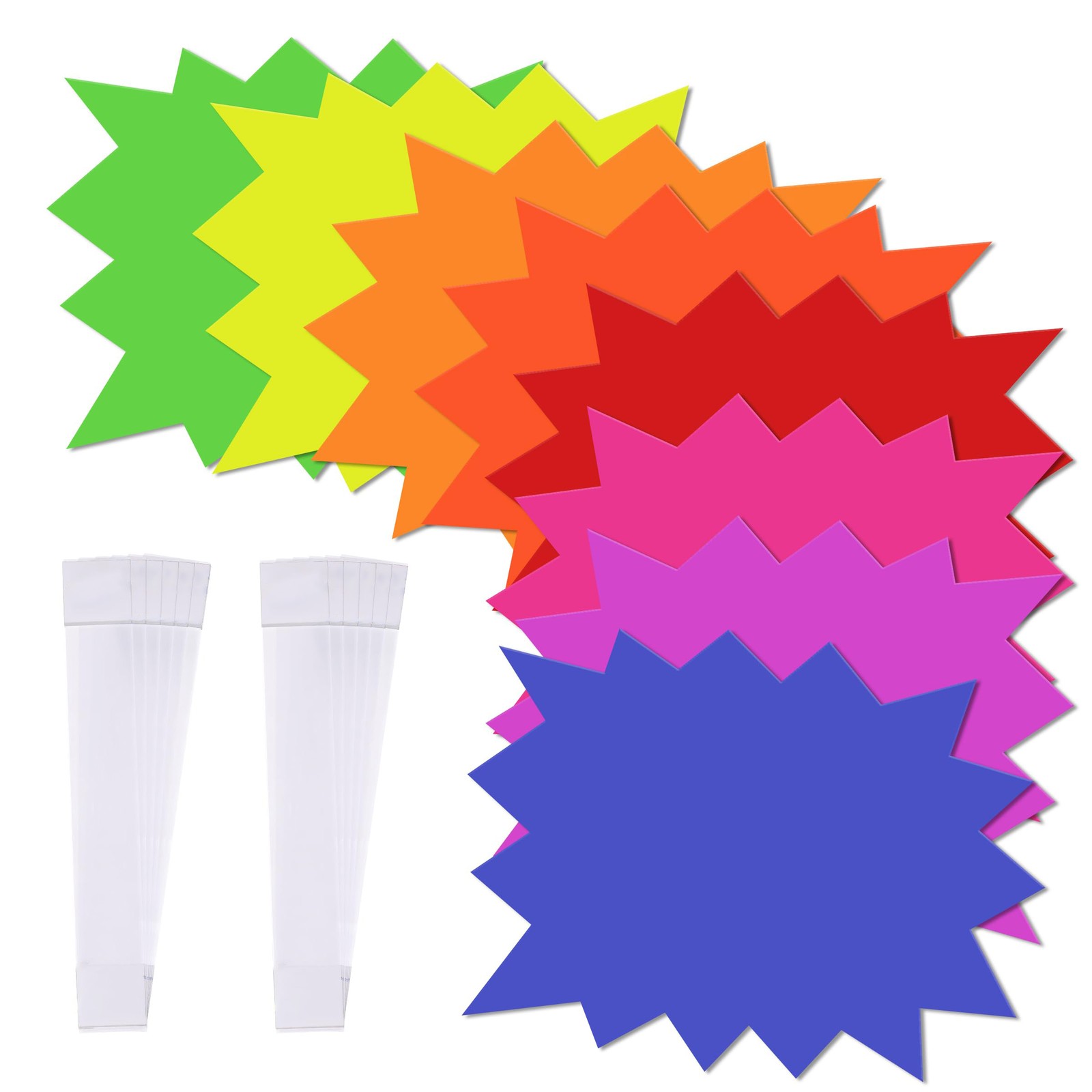 120 Fluorescent Sale Stickers, 5×6.6 Inch, Retail Garage Signs, Multicolor