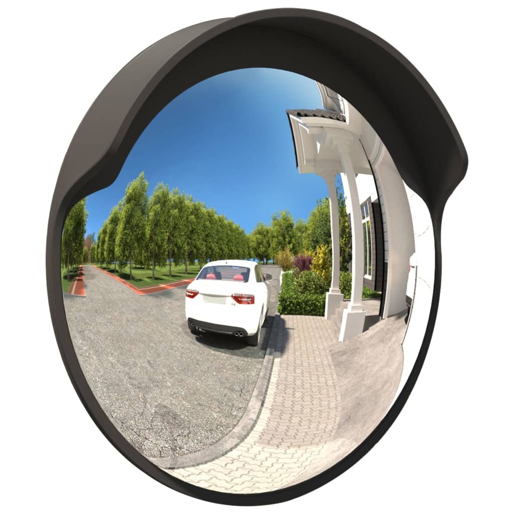NNEVL Outdoor Convex Traffic Mirror Black Ø60 cm Polycarbonate