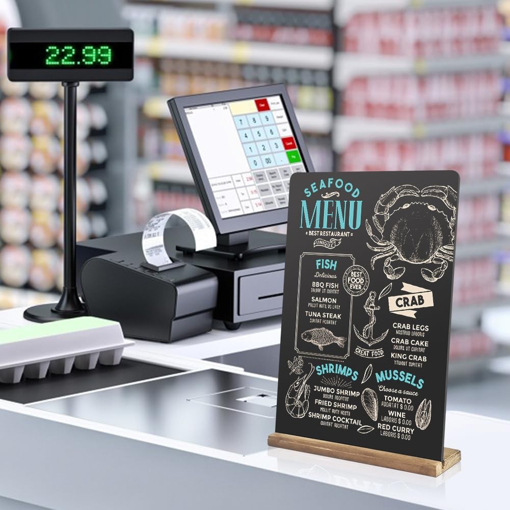 Double-Sided Tabletop Chalkboard Set Wooden Chalkboards Signs for Café Menus …