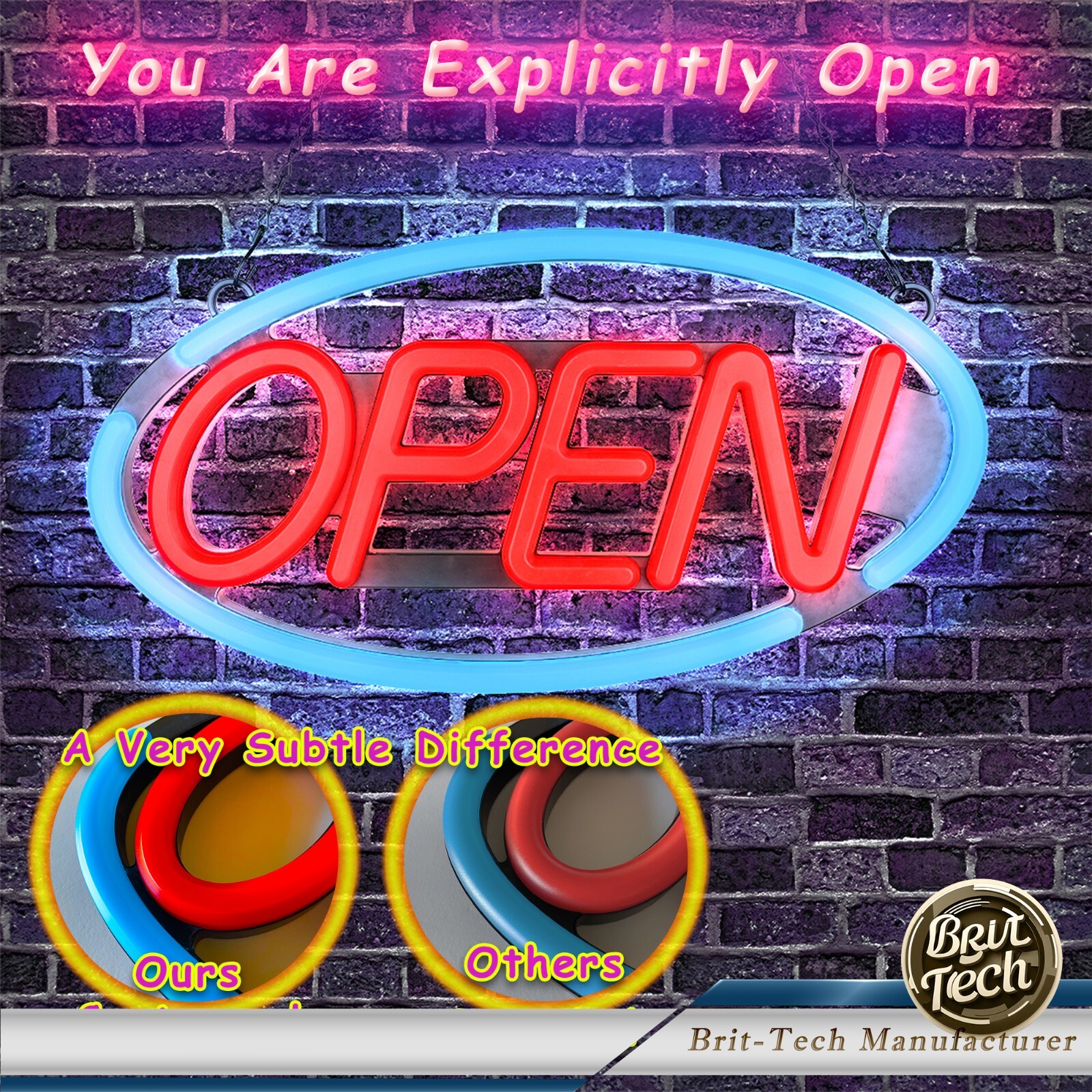Large LED Open Sign 24″ Neon Light Bright for Restaurant Bar Store Shop Business