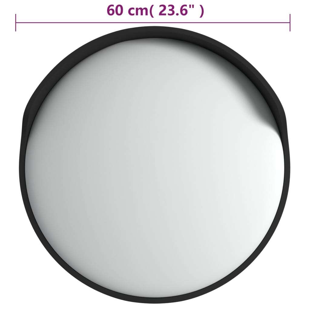 NNEVL Outdoor Convex Traffic Mirror Black Ø60 cm Polycarbonate