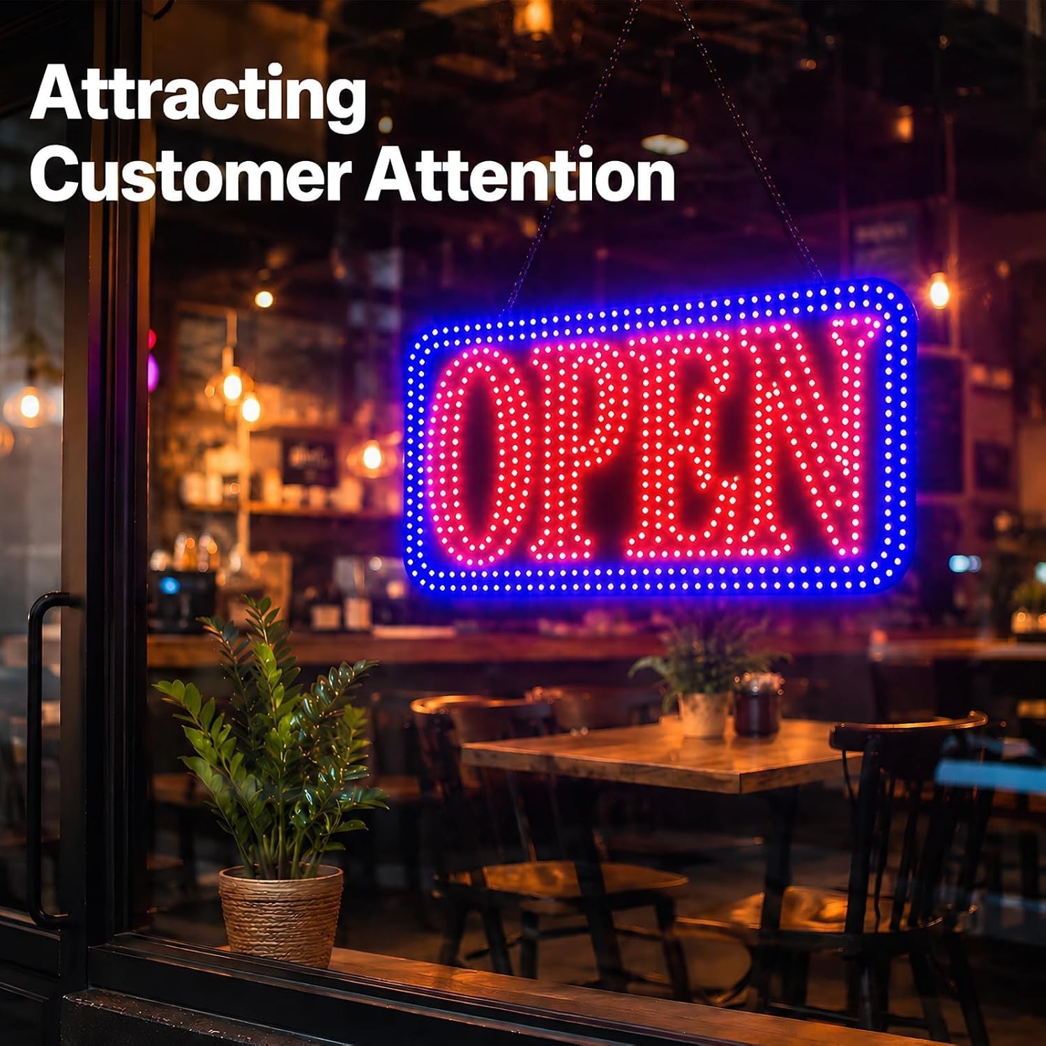 LED Open Signs for Business, High-Brightness Open Sign with Remote Control, 16.5