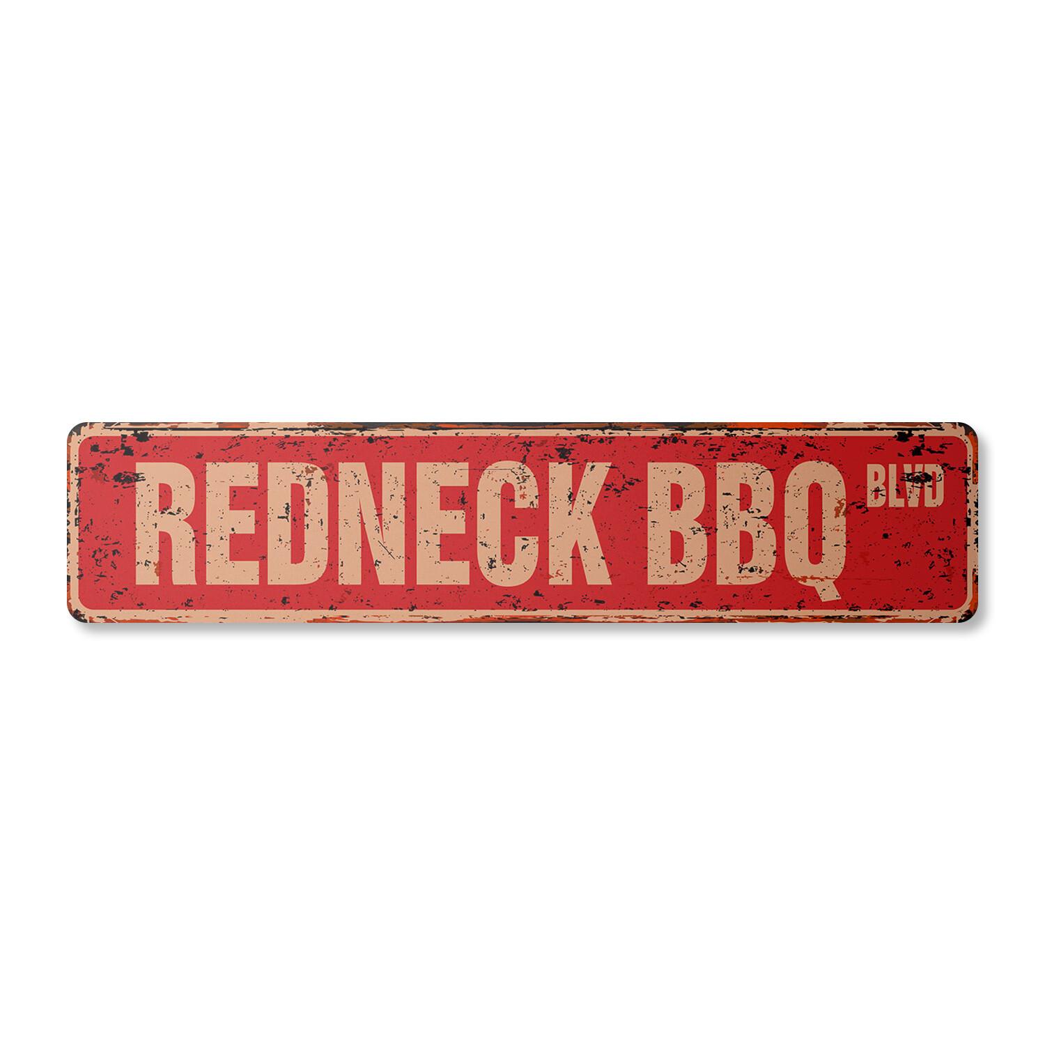 REDNECK BBQ Vintage Street Sign Metal Plastic pulled pork brisket ribs bar-b-que